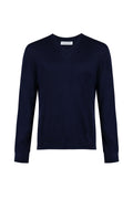 Superfine Merino V Neck Navy Jumper