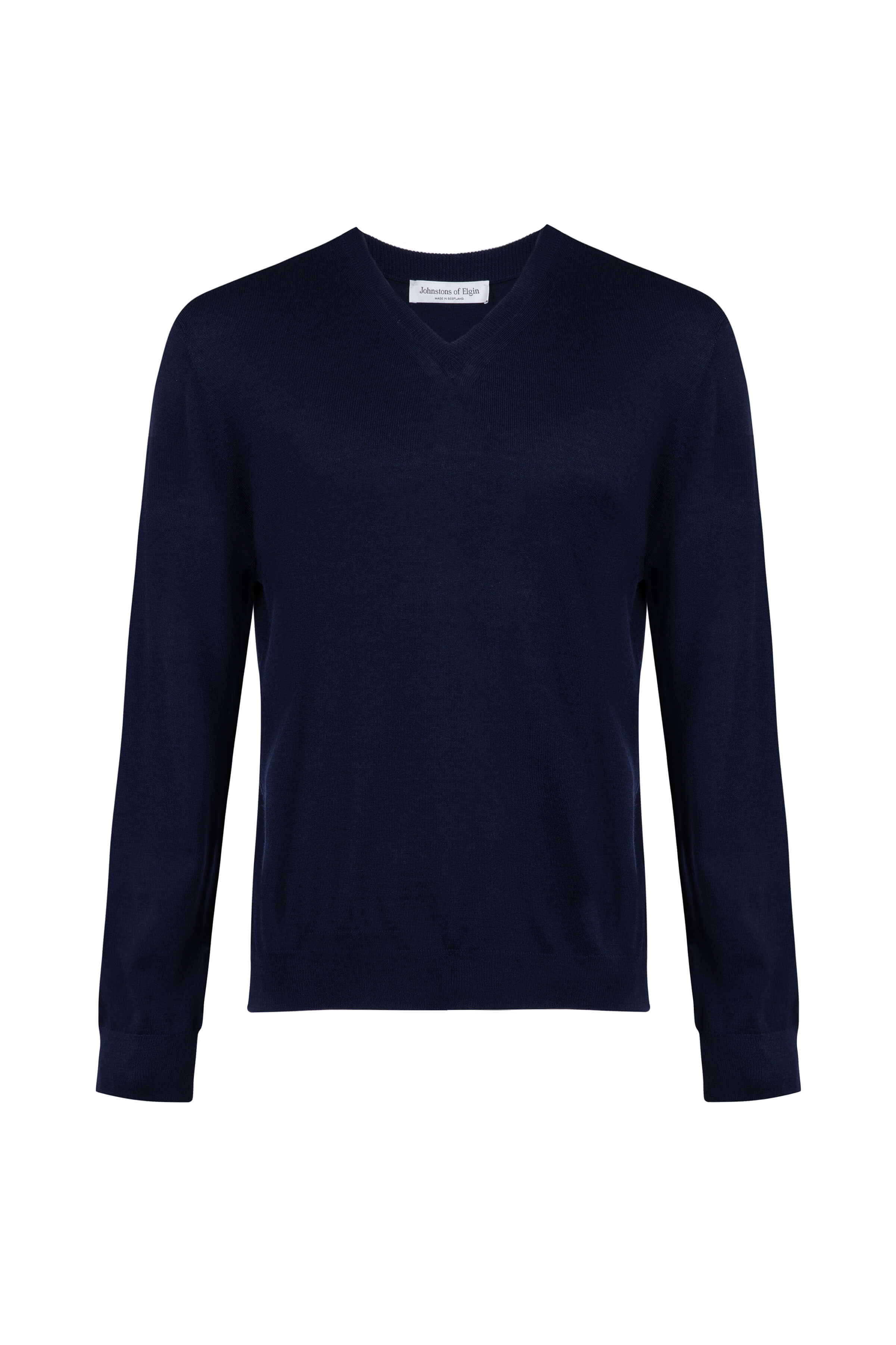 Superfine Merino V Neck Navy Jumper