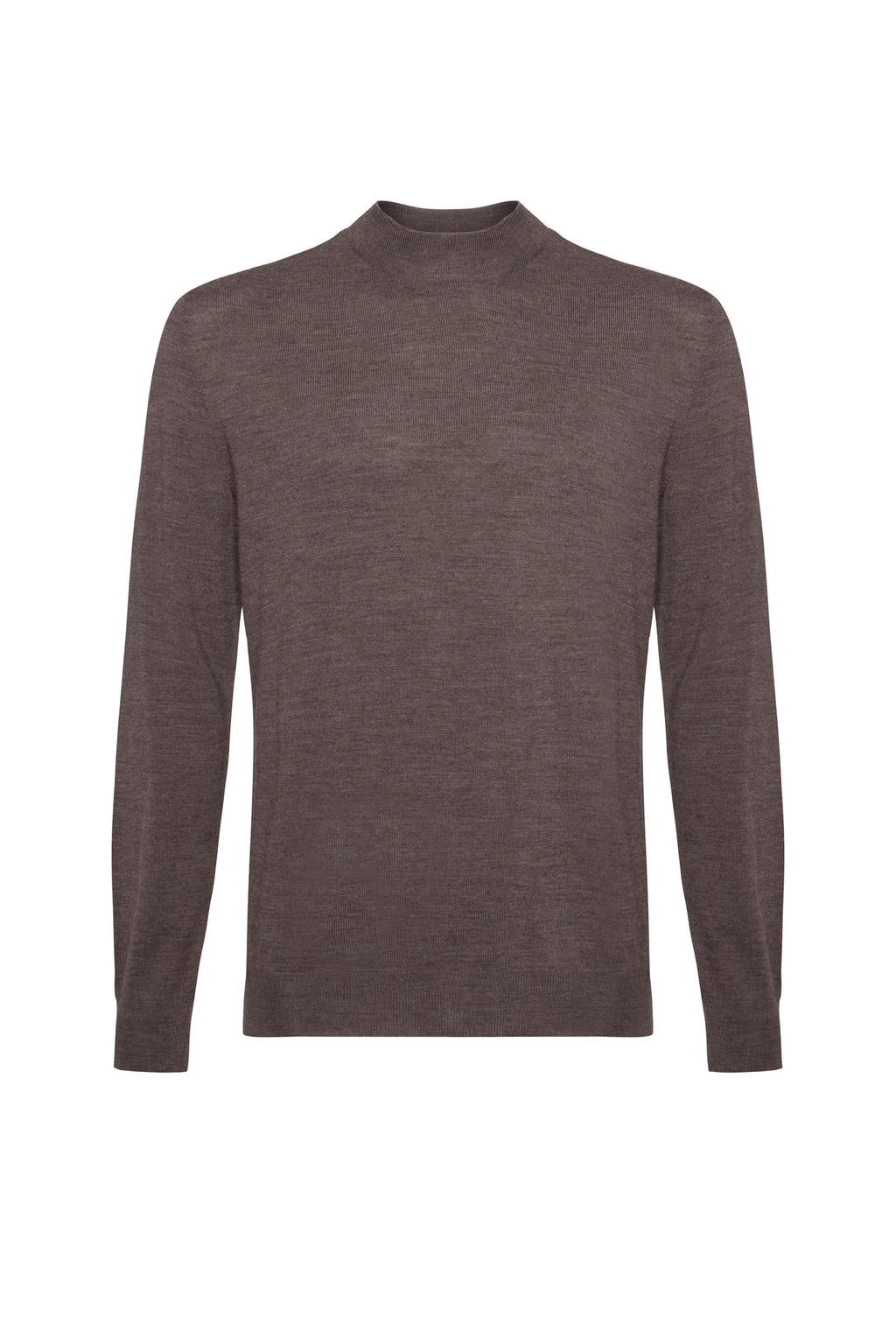 Mock Turtle Neck Merino Light Brown Jumper