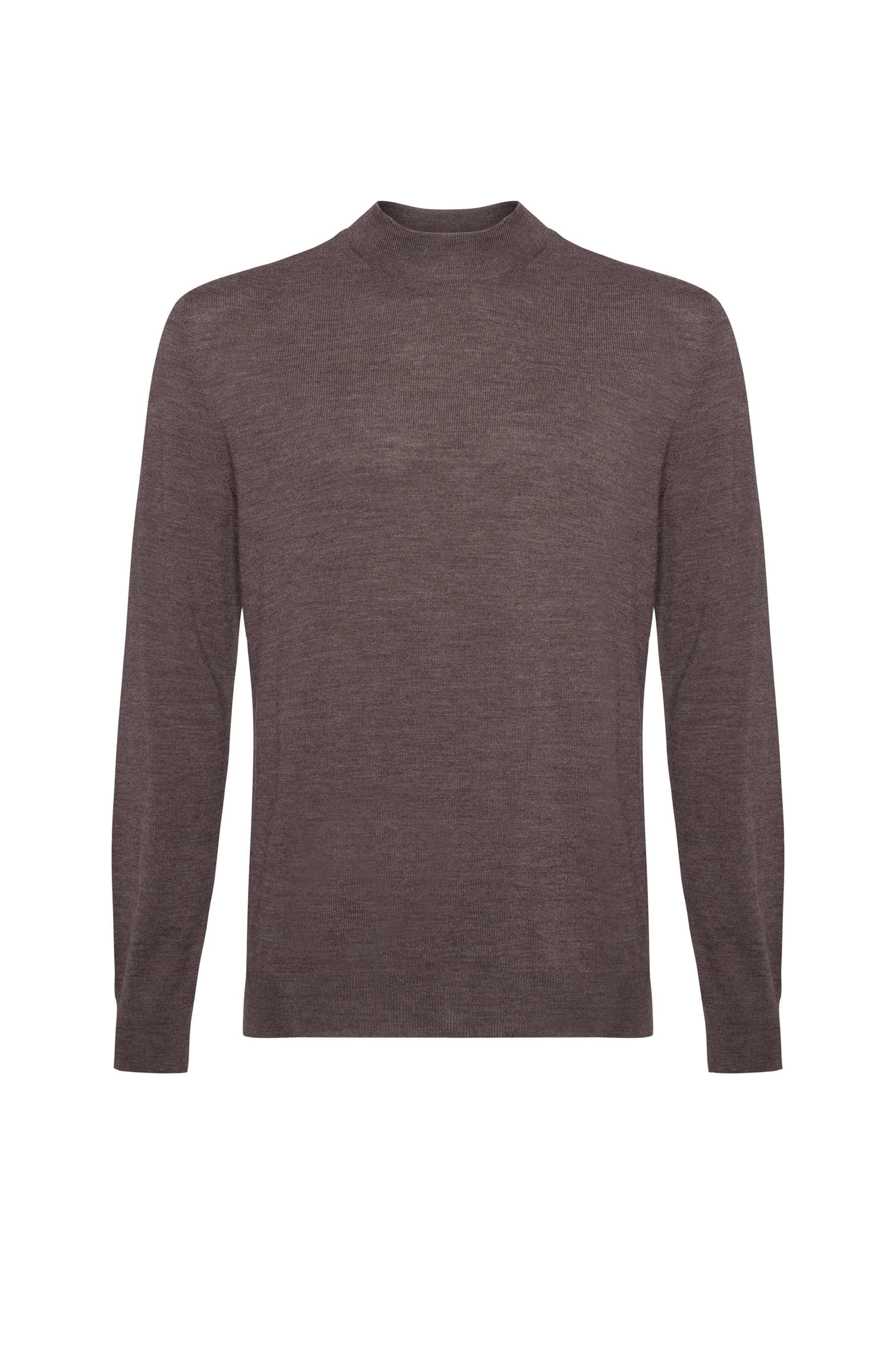 Mock Turtle Neck Merino Light Brown Jumper