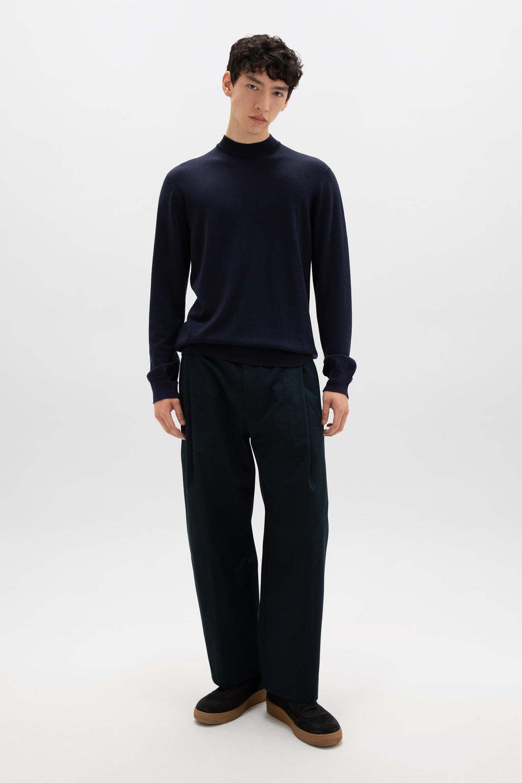 Mock Turtle Neck Merino Dark Navy Jumper