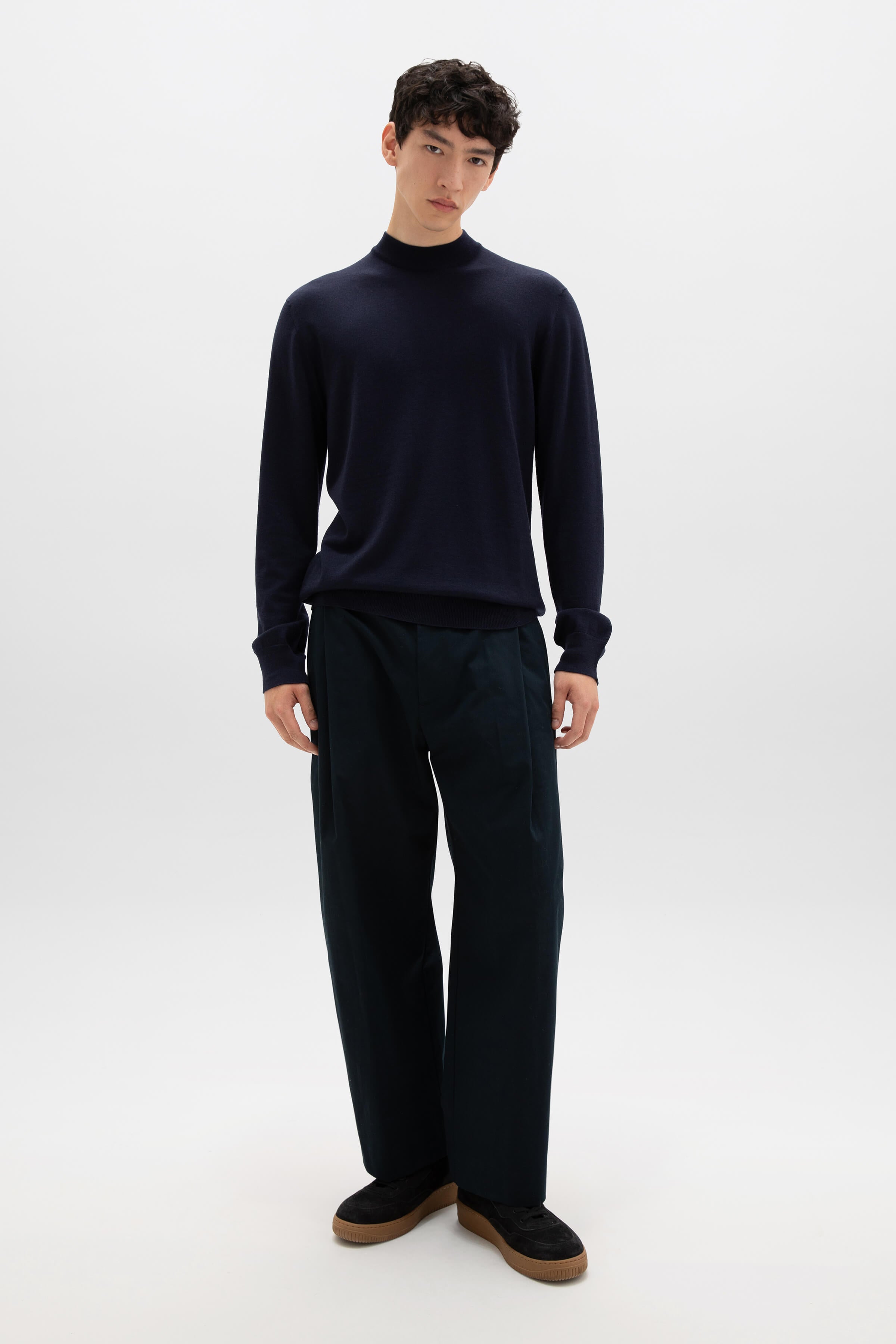 Mock Turtle Neck Merino Dark Navy Jumper