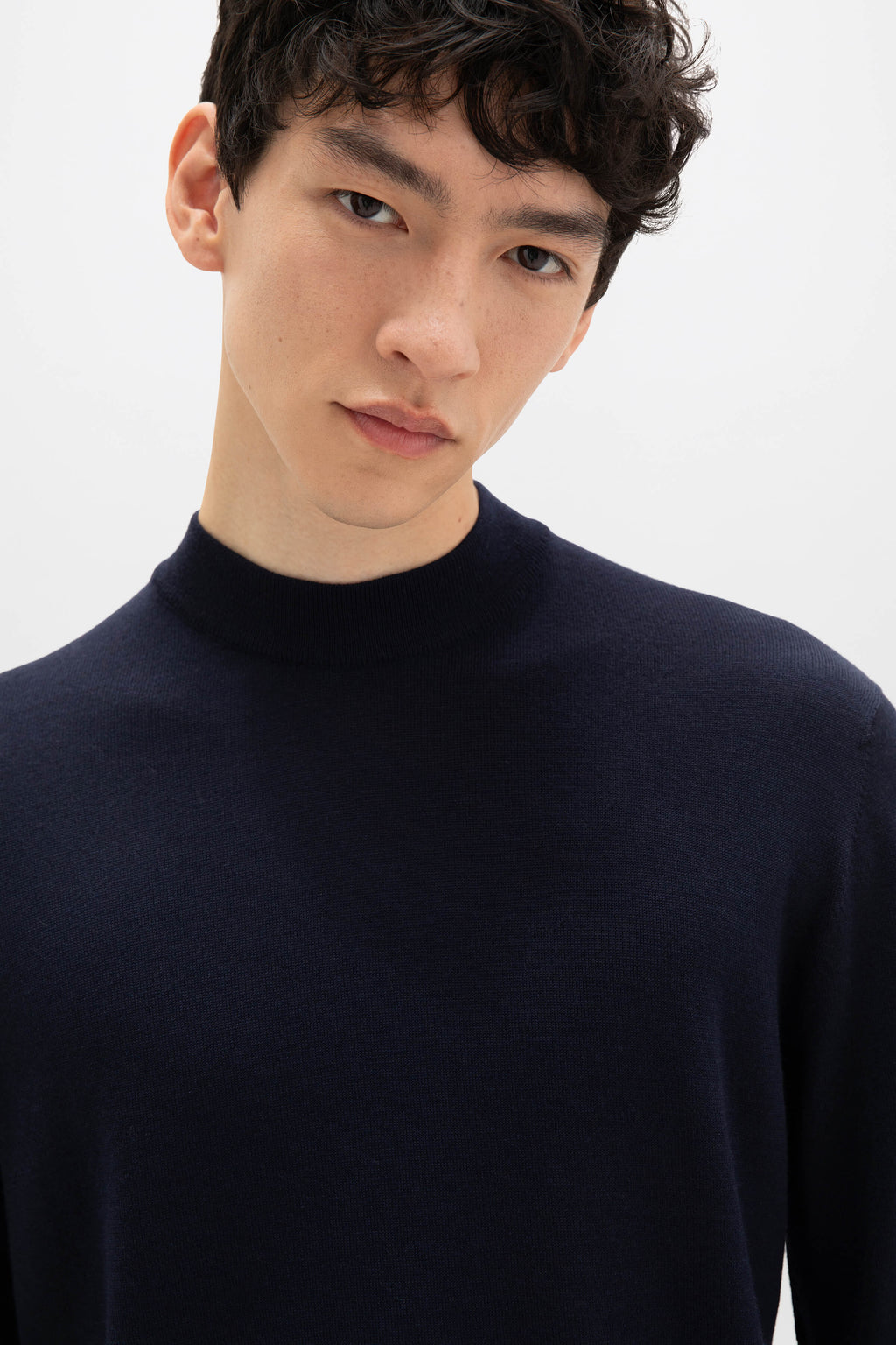 Mock Turtle Neck Merino Dark Navy Jumper