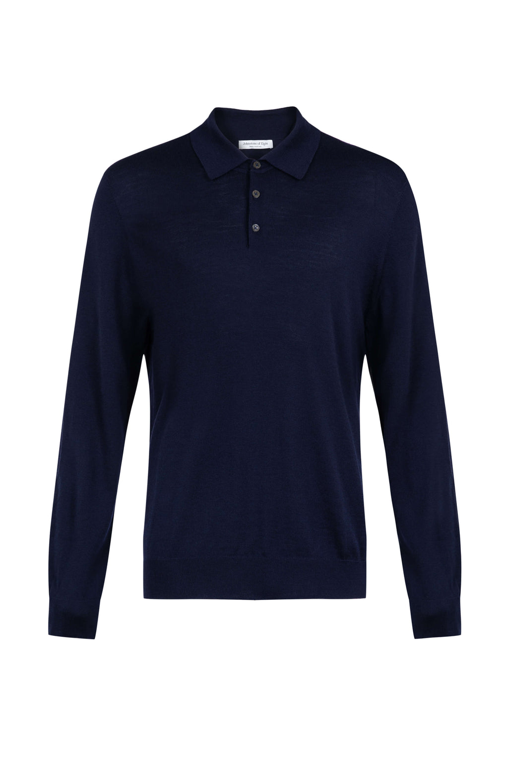 Merino Long Sleeve Dark Navy Polo Shirt