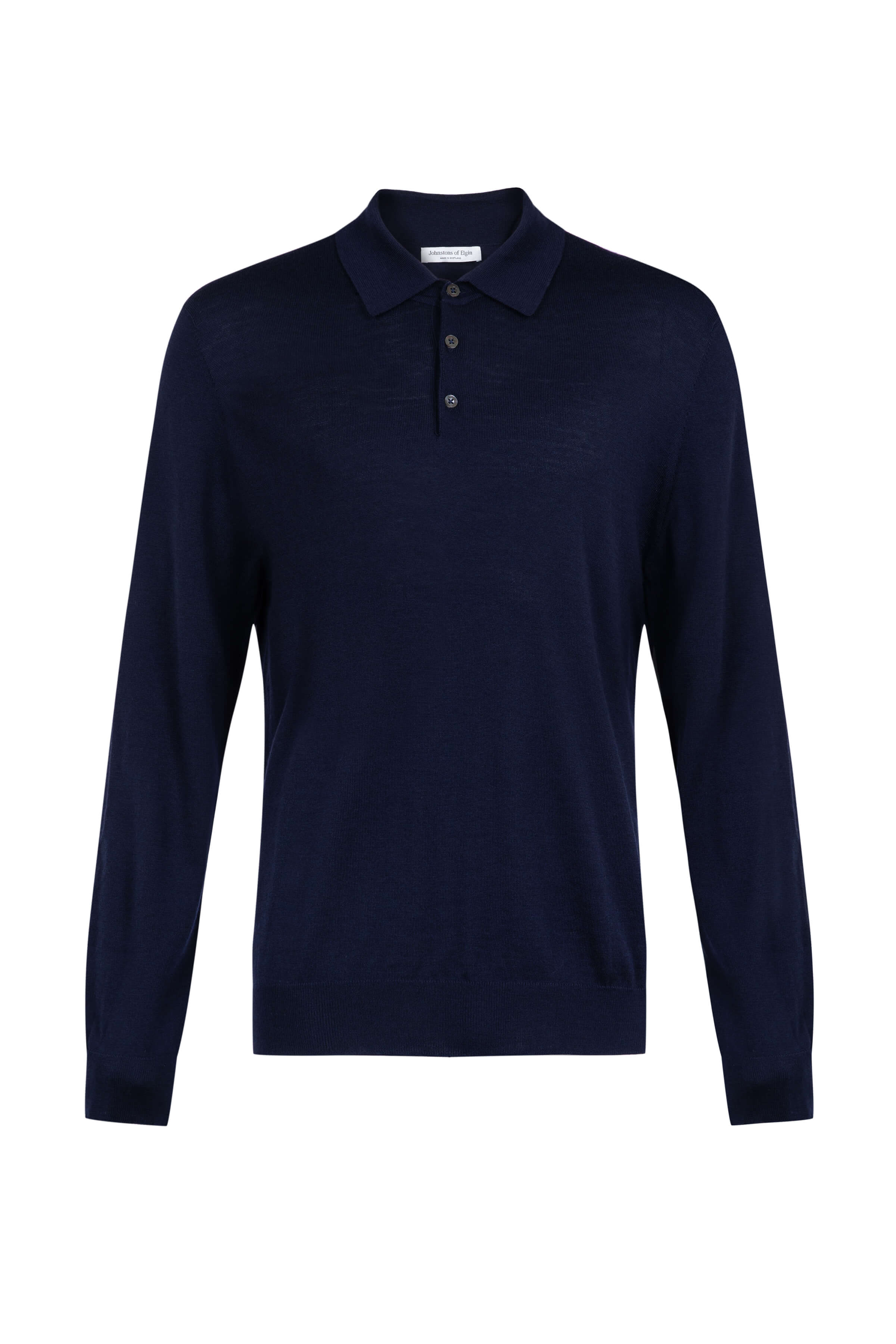 Merino Long Sleeve Dark Navy Polo Shirt