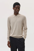 Merino Long Sleeve Natural Polo Shirt