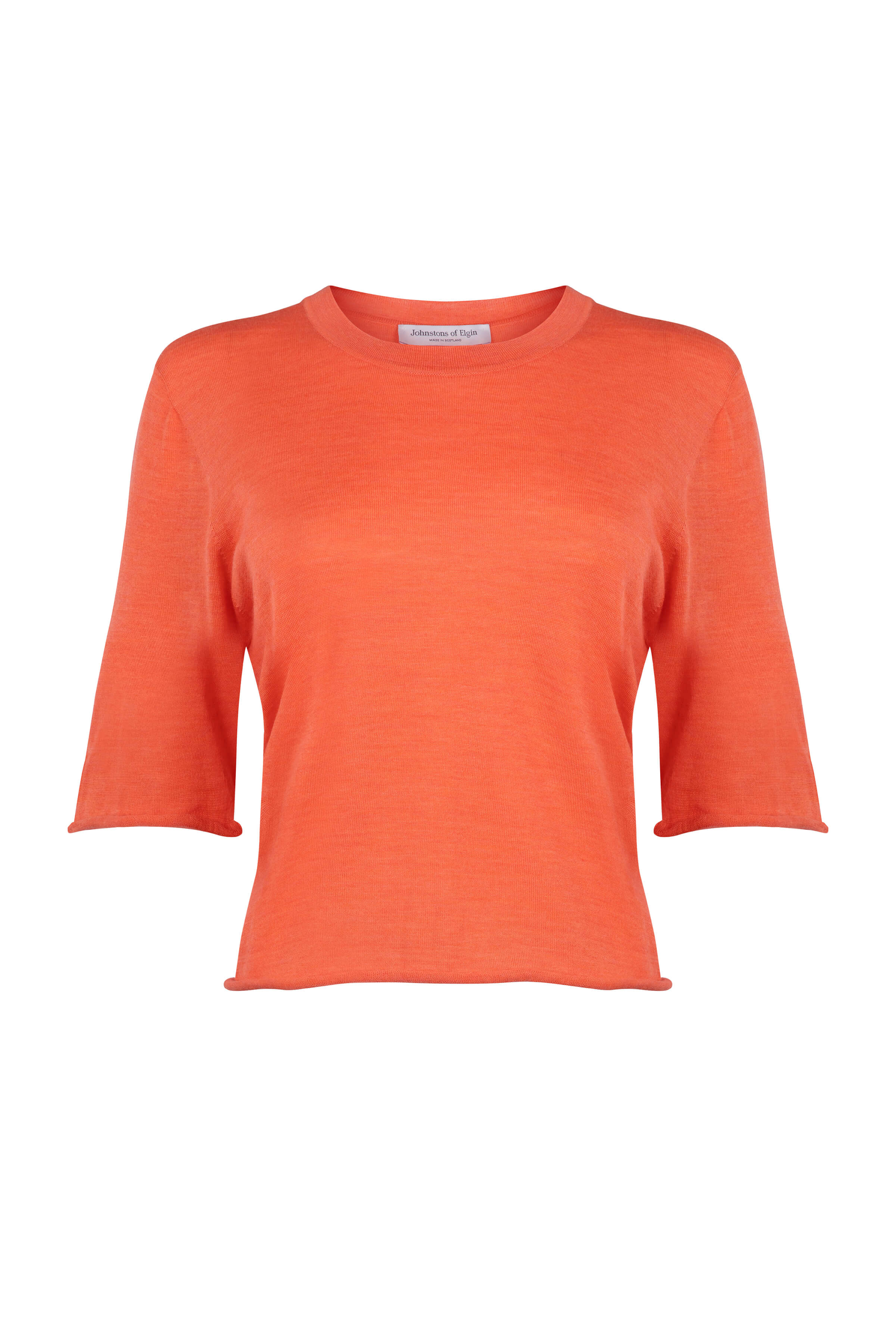 Superfine Merino Scoop Neck Orange T-Shirt