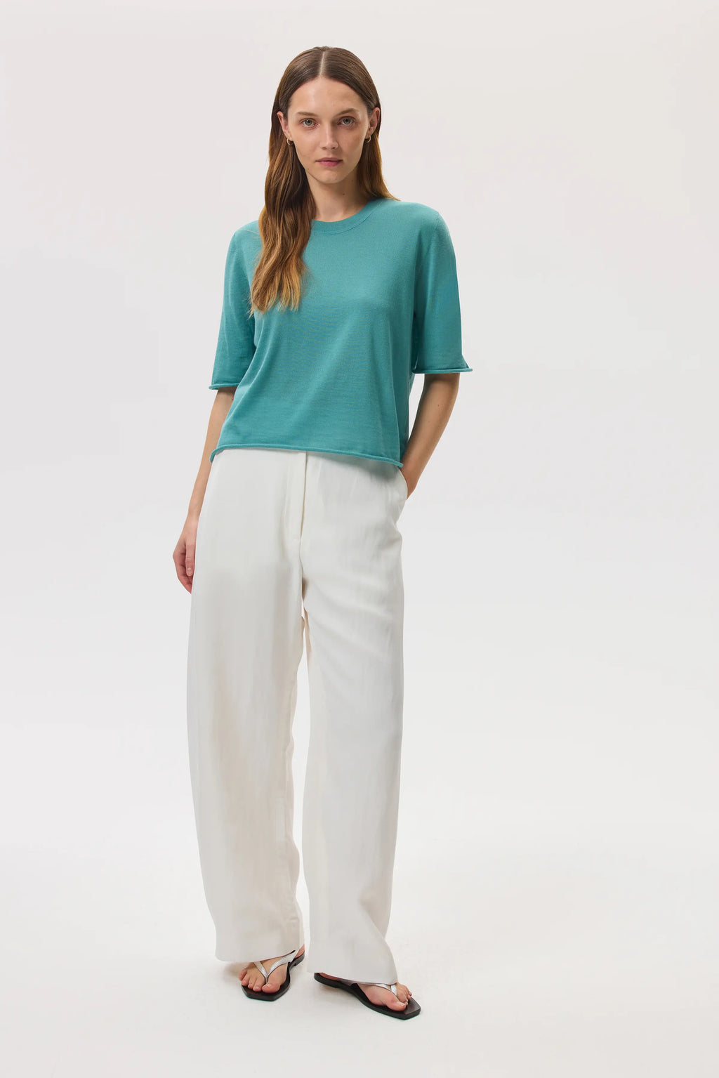 Superfine Merino Wool Green T-Shirt