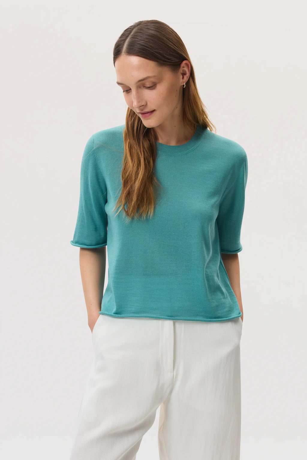 Superfine Merino Wool Green T-Shirt