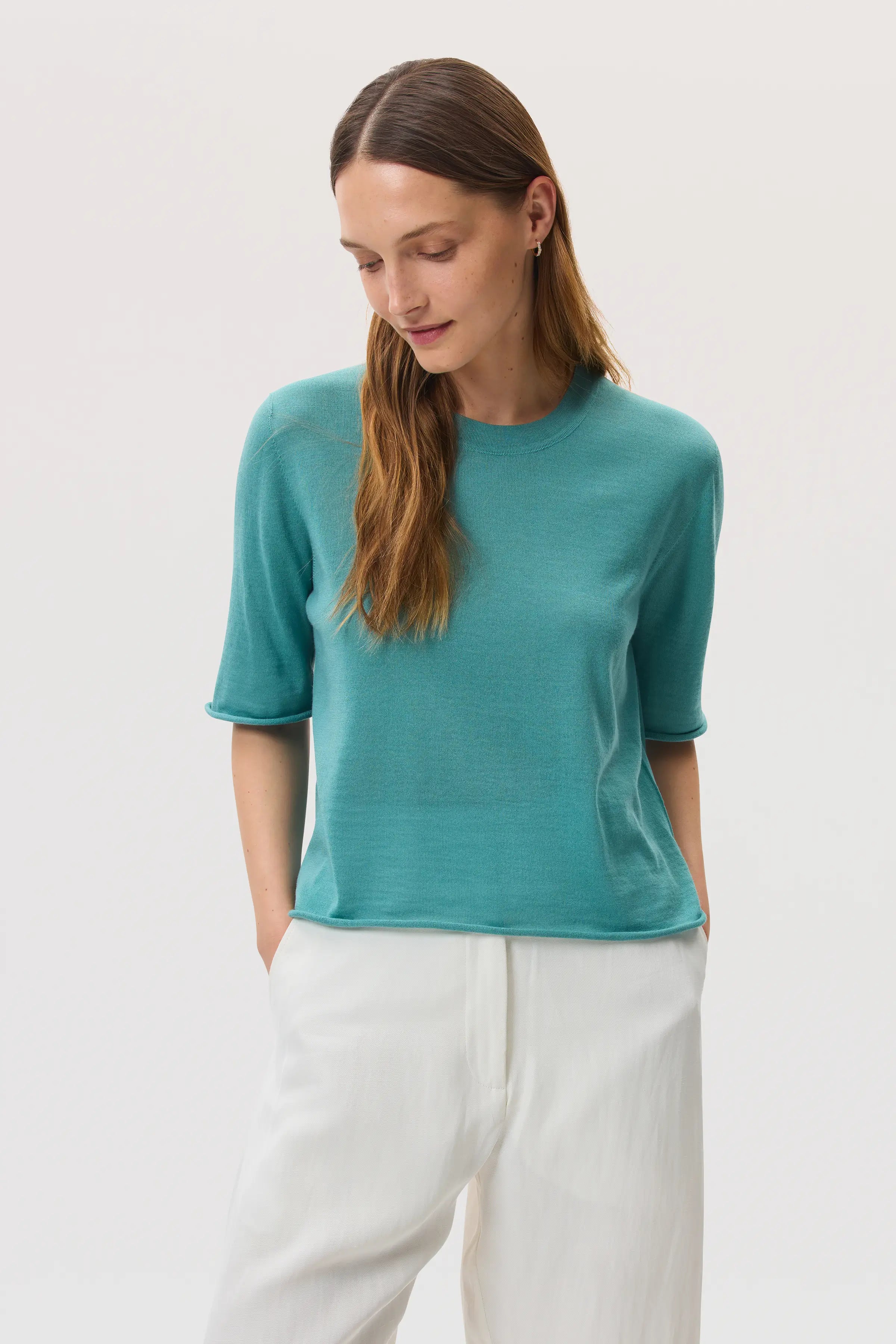 Superfine Merino Wool Green T-Shirt