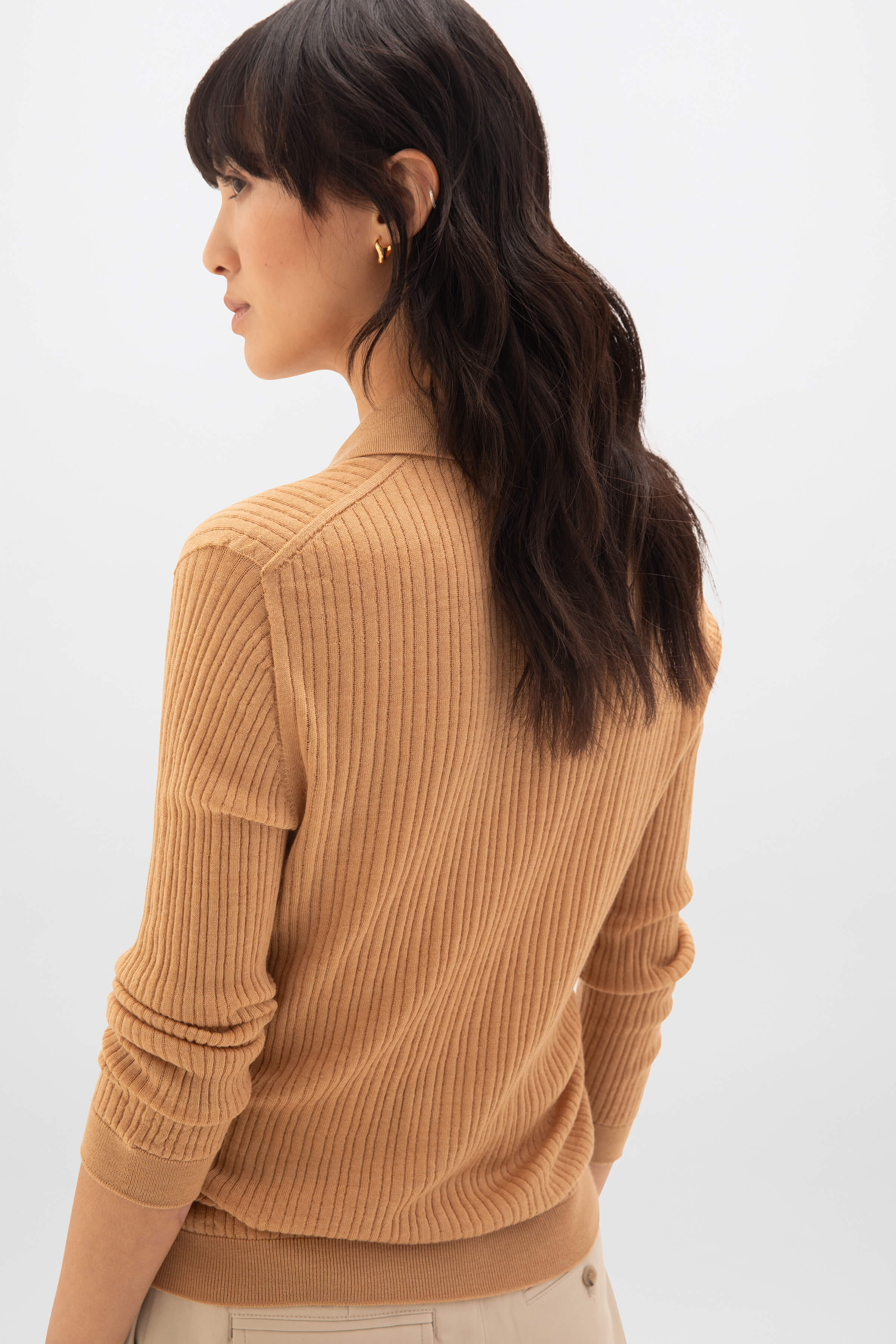 Superfine Merino Ladder Rib Polo Shirt