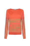 Superfine Merino Bateau Stripe Orange Sweater