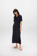 Superfine Merino Ribbed Poloshirt Dress
