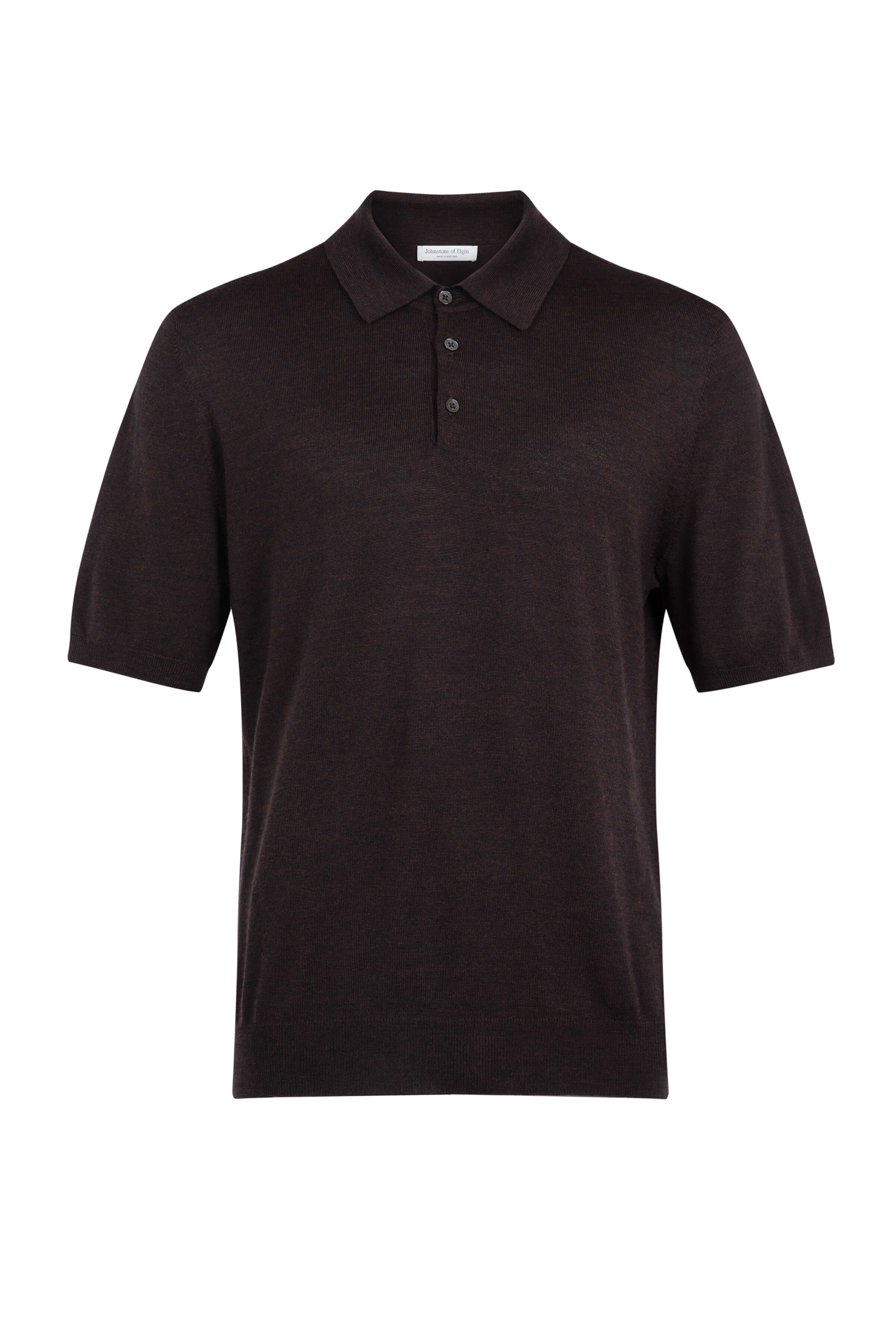 Superfine Merino Dark Brown Polo Shirt