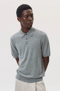 Superfine Merino Light Grey Polo Shirt