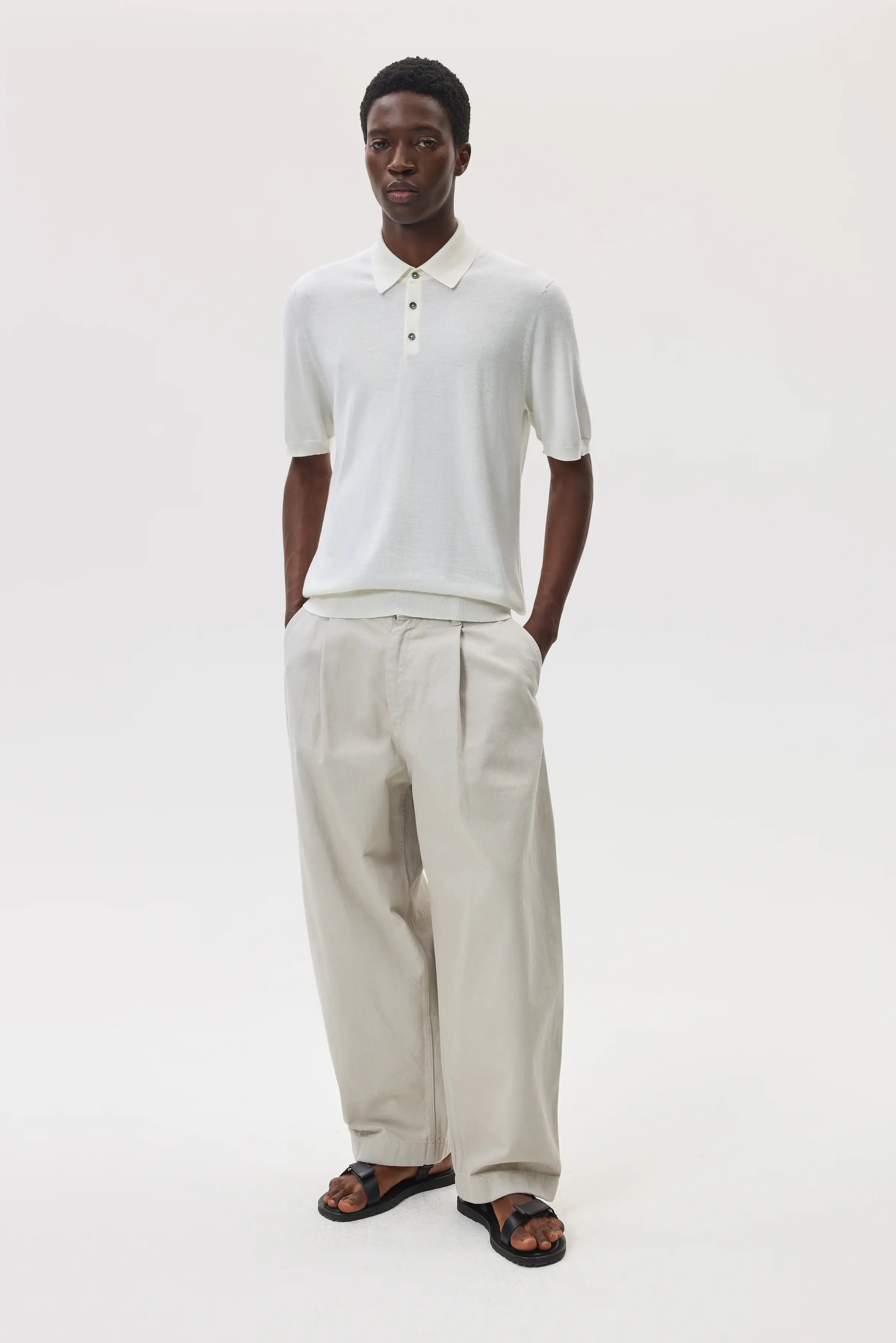 Superfine Merino White Polo Shirt