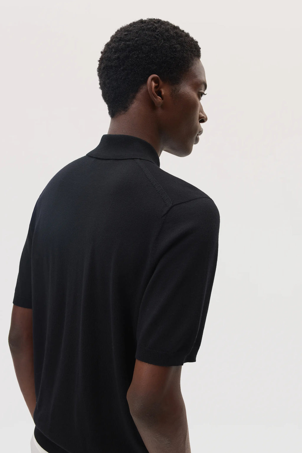 Superfine Merino Black Polo Shirt