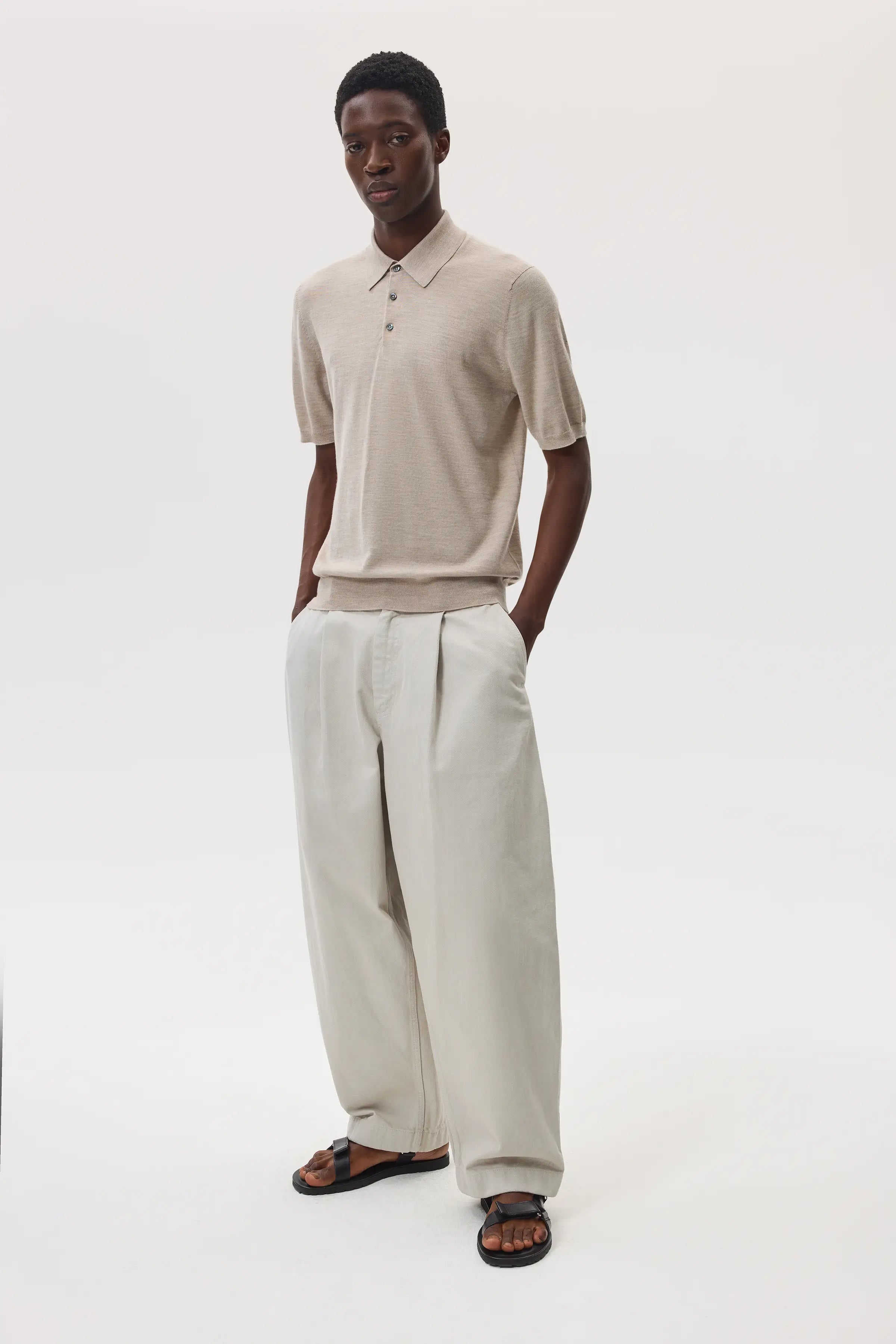 Superfine Merino Natural Polo Shirt