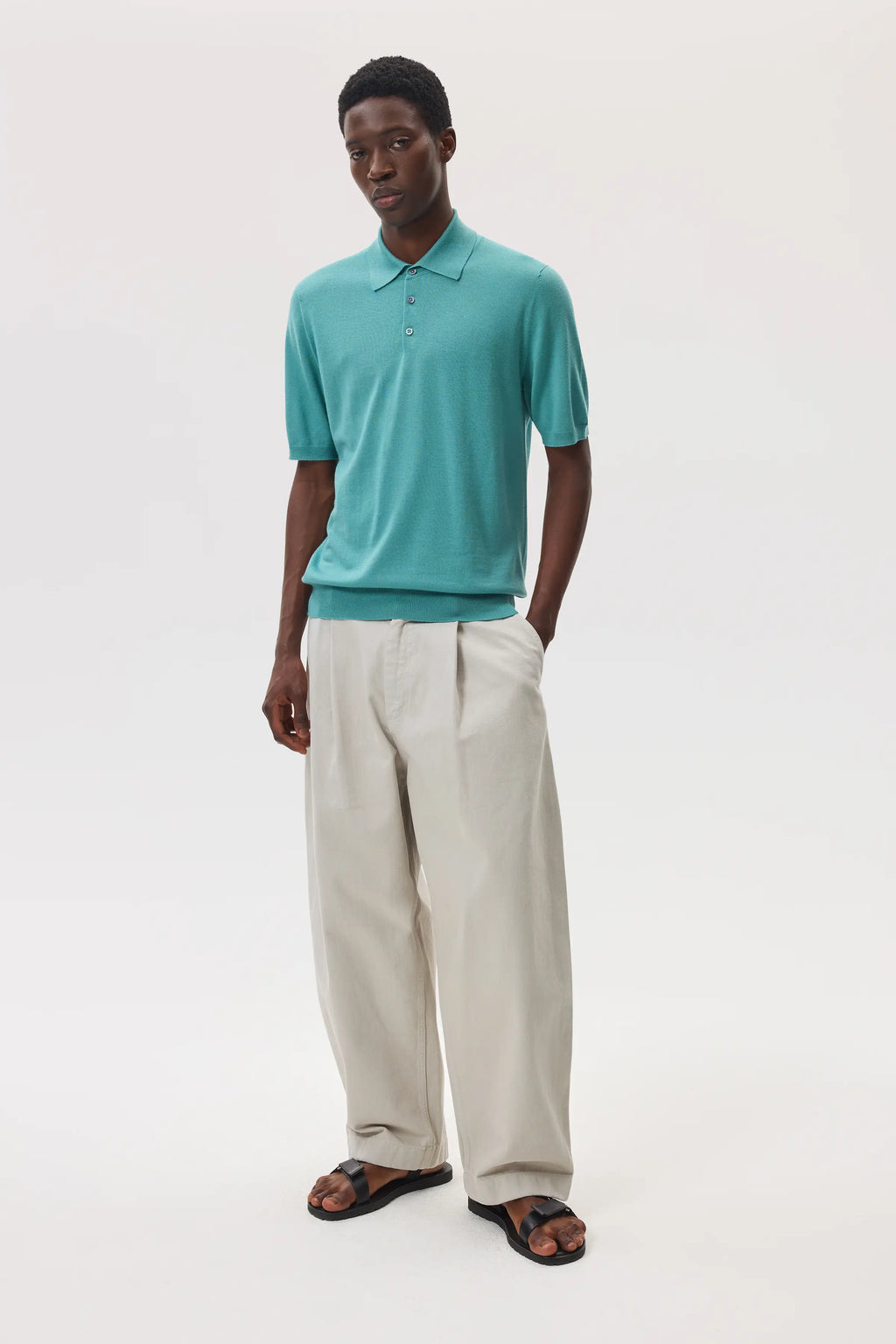 Superfine Merino Green Polo Shirt