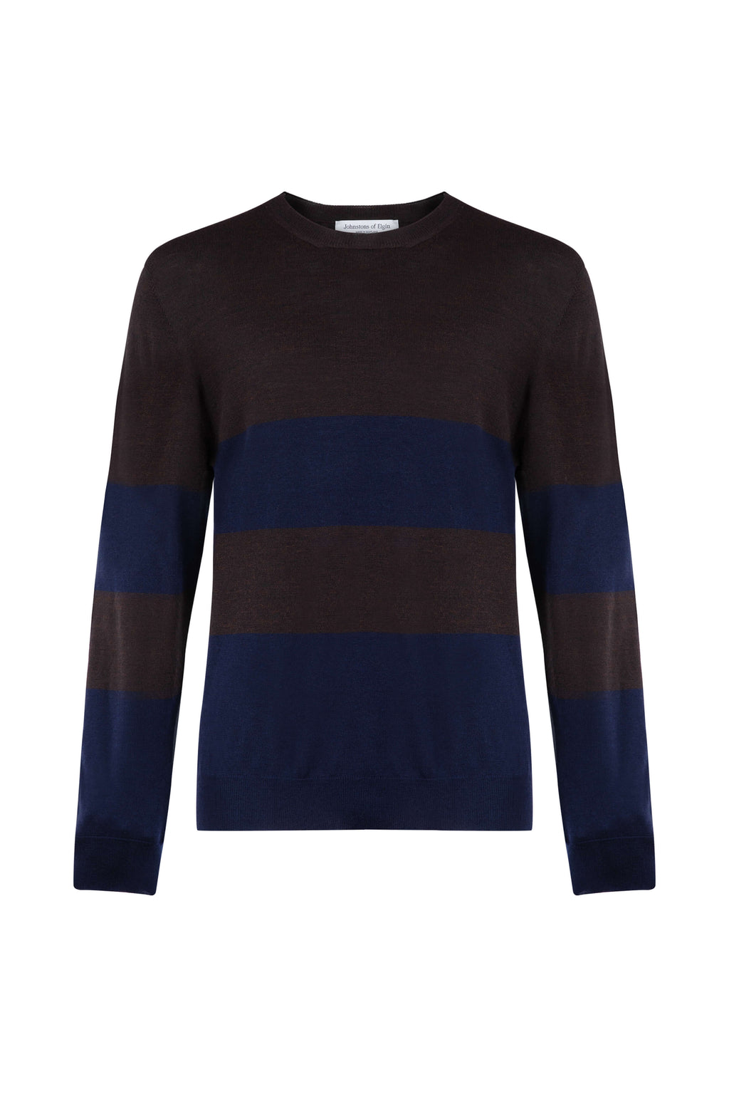 Colour Block Merino Dark Brown Jumper