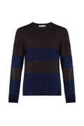 Colour Block Merino Dark Brown Jumper