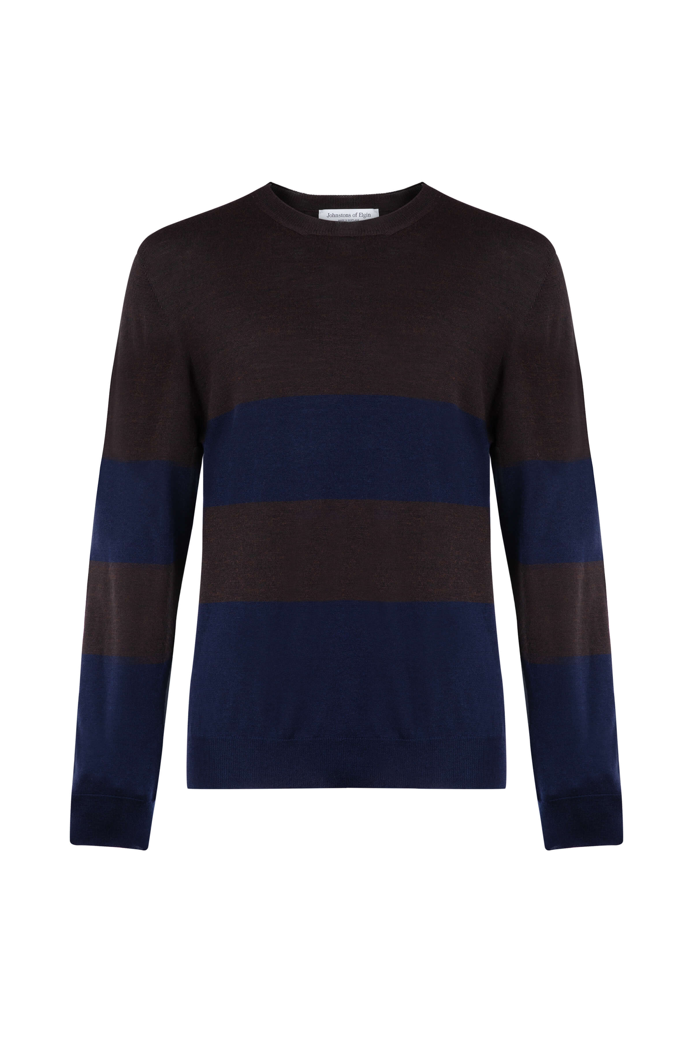 Colour Block Merino Dark Brown Jumper