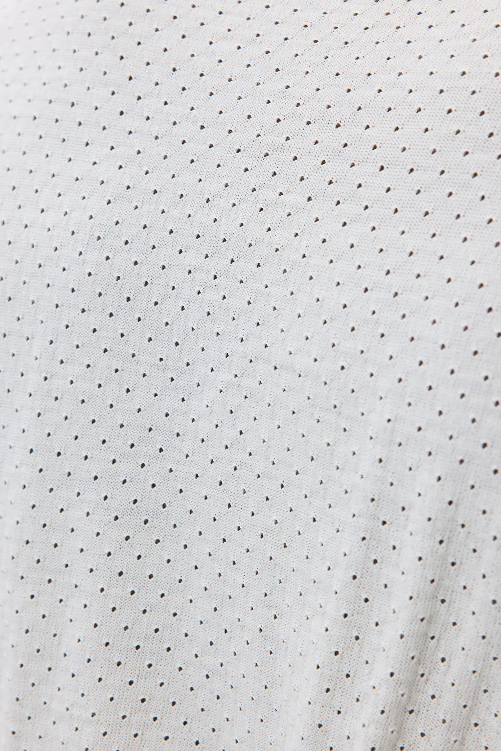 Superfine Merino Mesh White Crew Neck