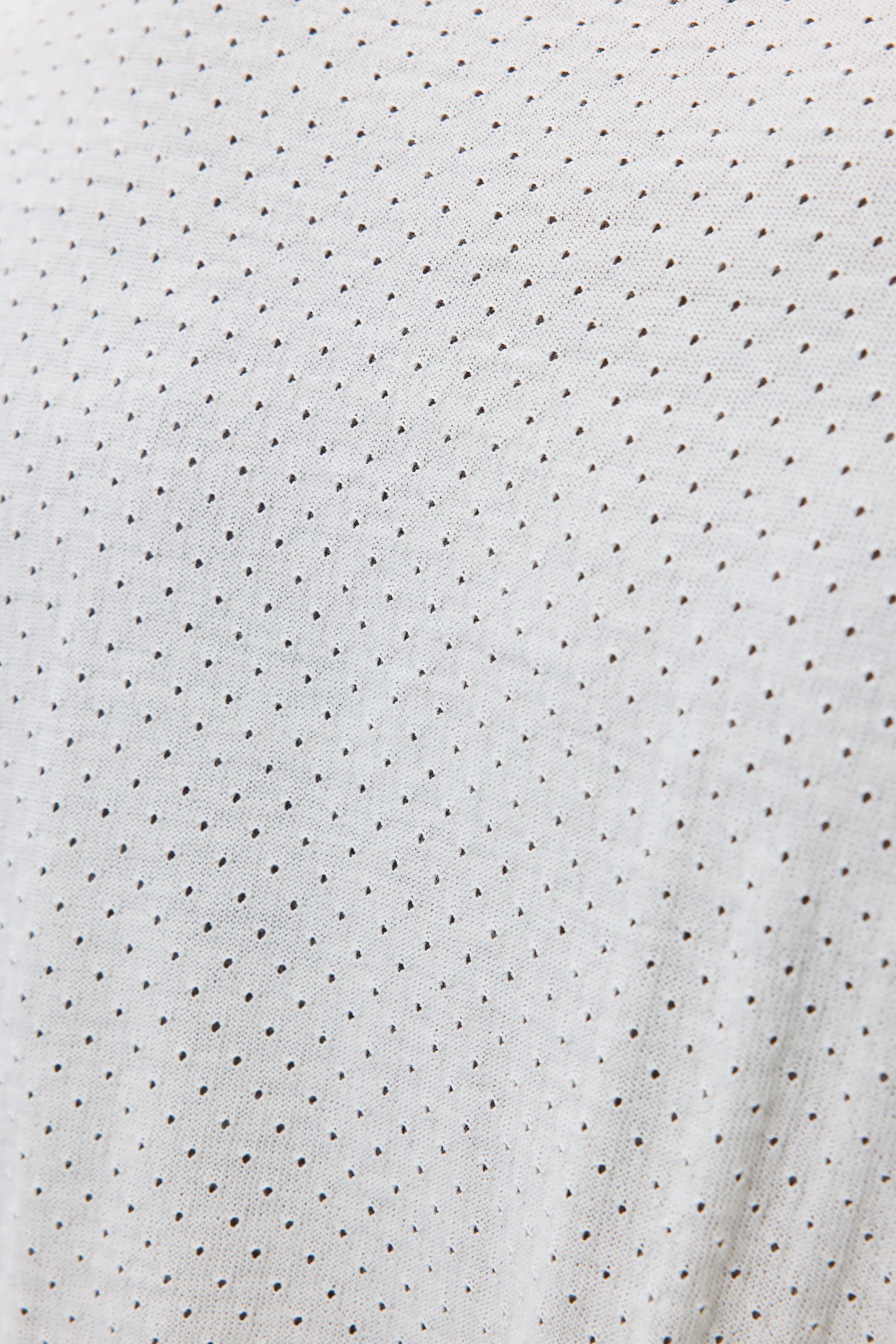 Superfine Merino Mesh White Crew Neck