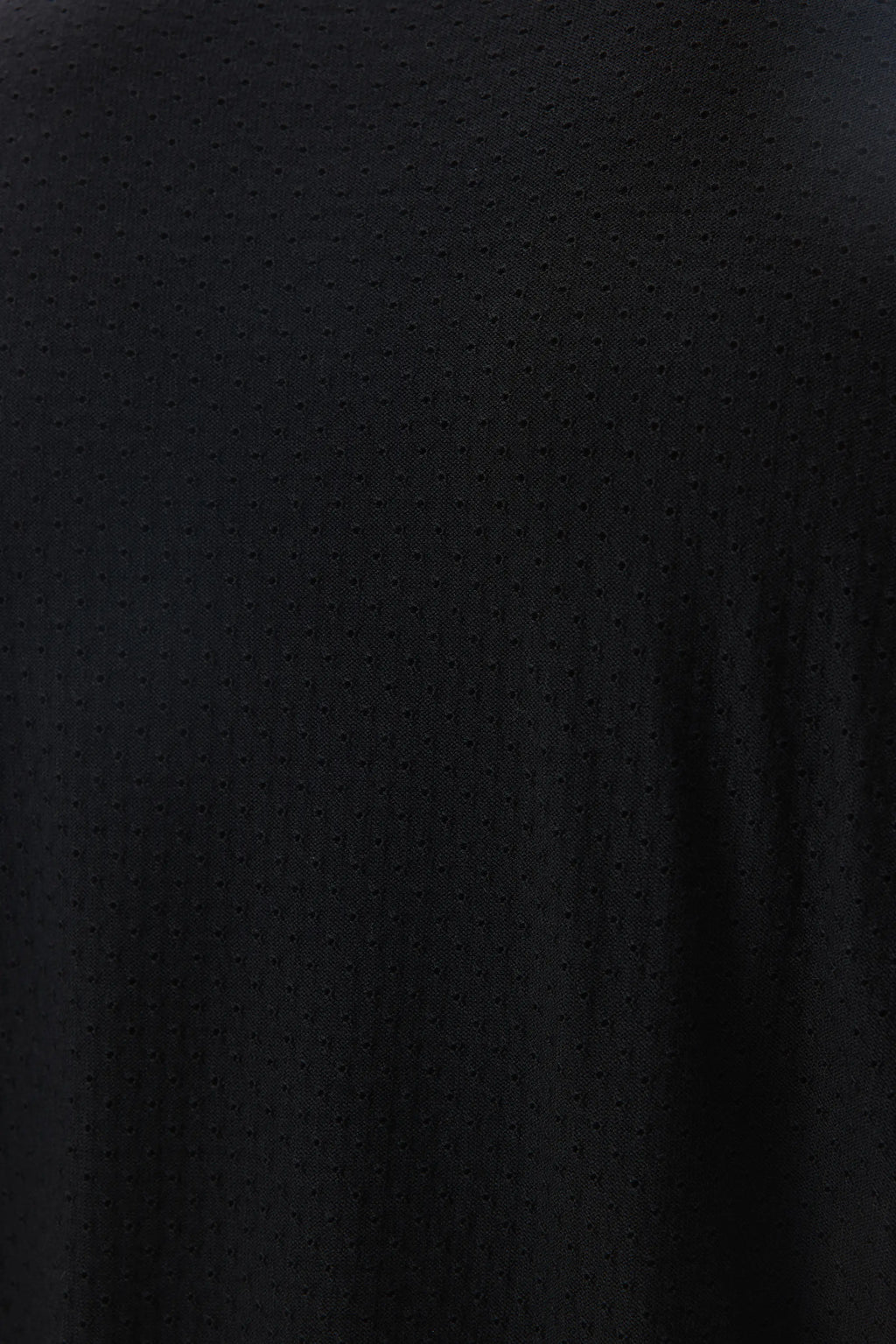Superfine Merino Mesh Black Crew Neck