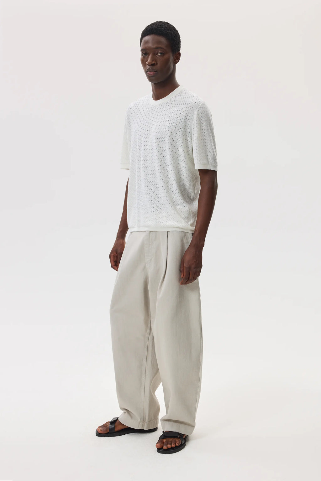 Superfine Merino Mesh White T-Shirt