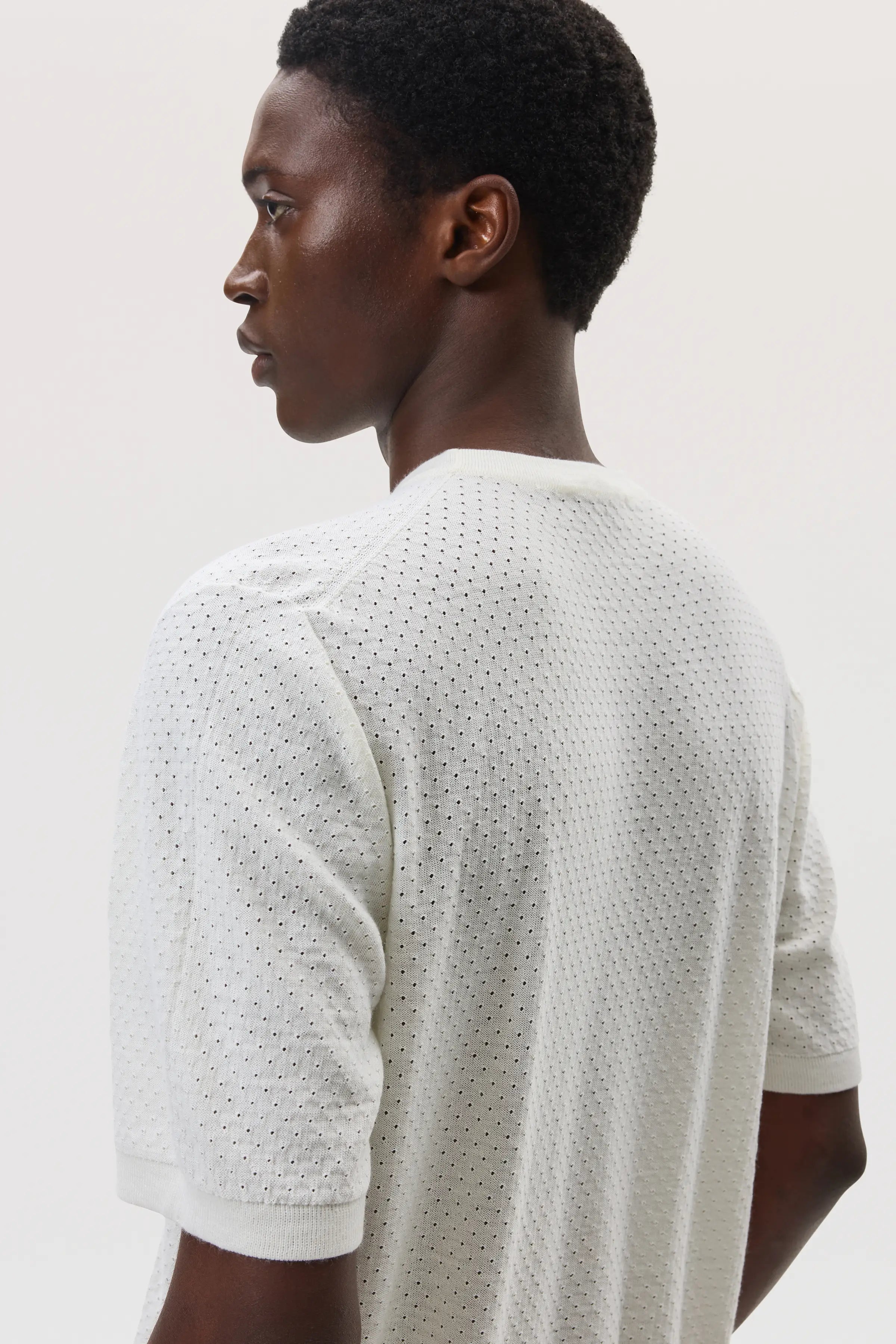 Superfine Merino Mesh White T-Shirt