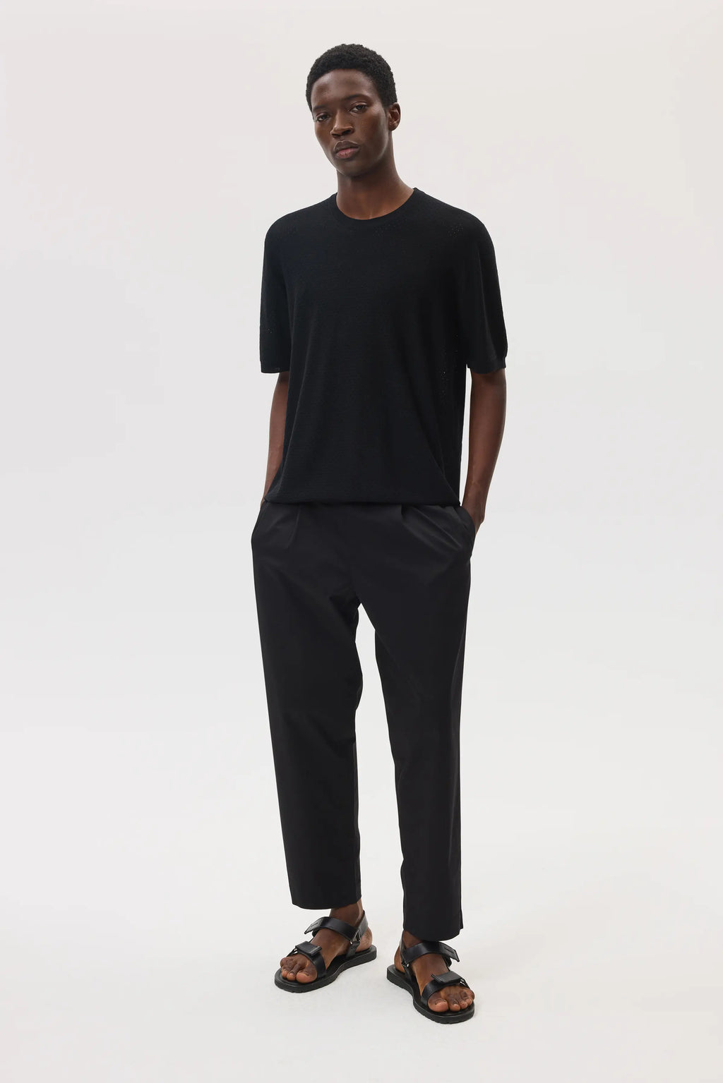 Superfine Merino Mesh Black T-Shirt