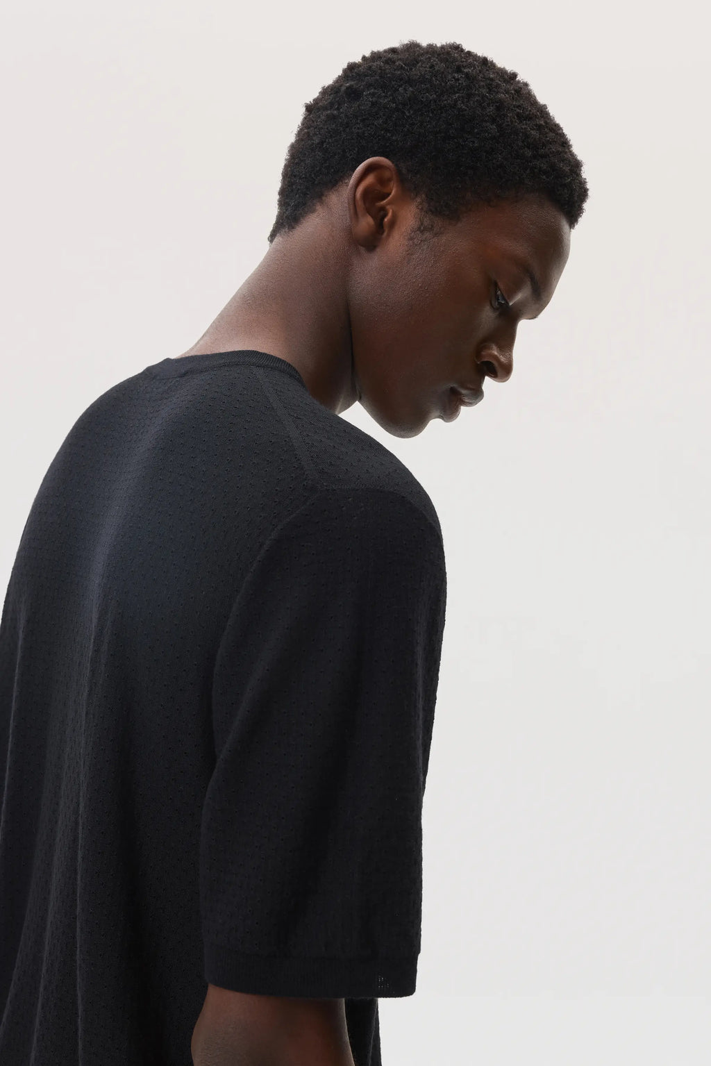 Superfine Merino Mesh Black T-Shirt