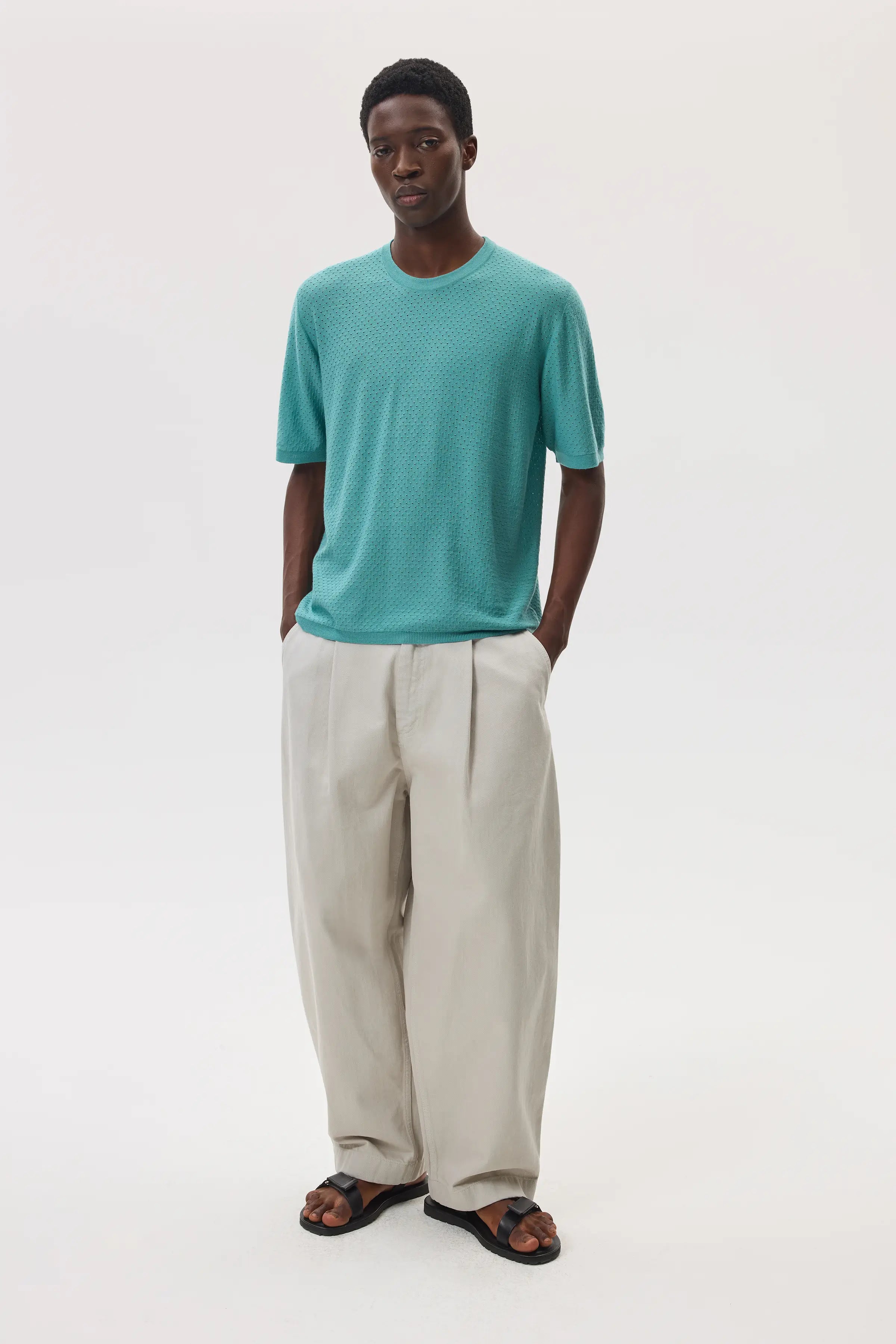 Superfine Merino Mesh Green T-Shirt