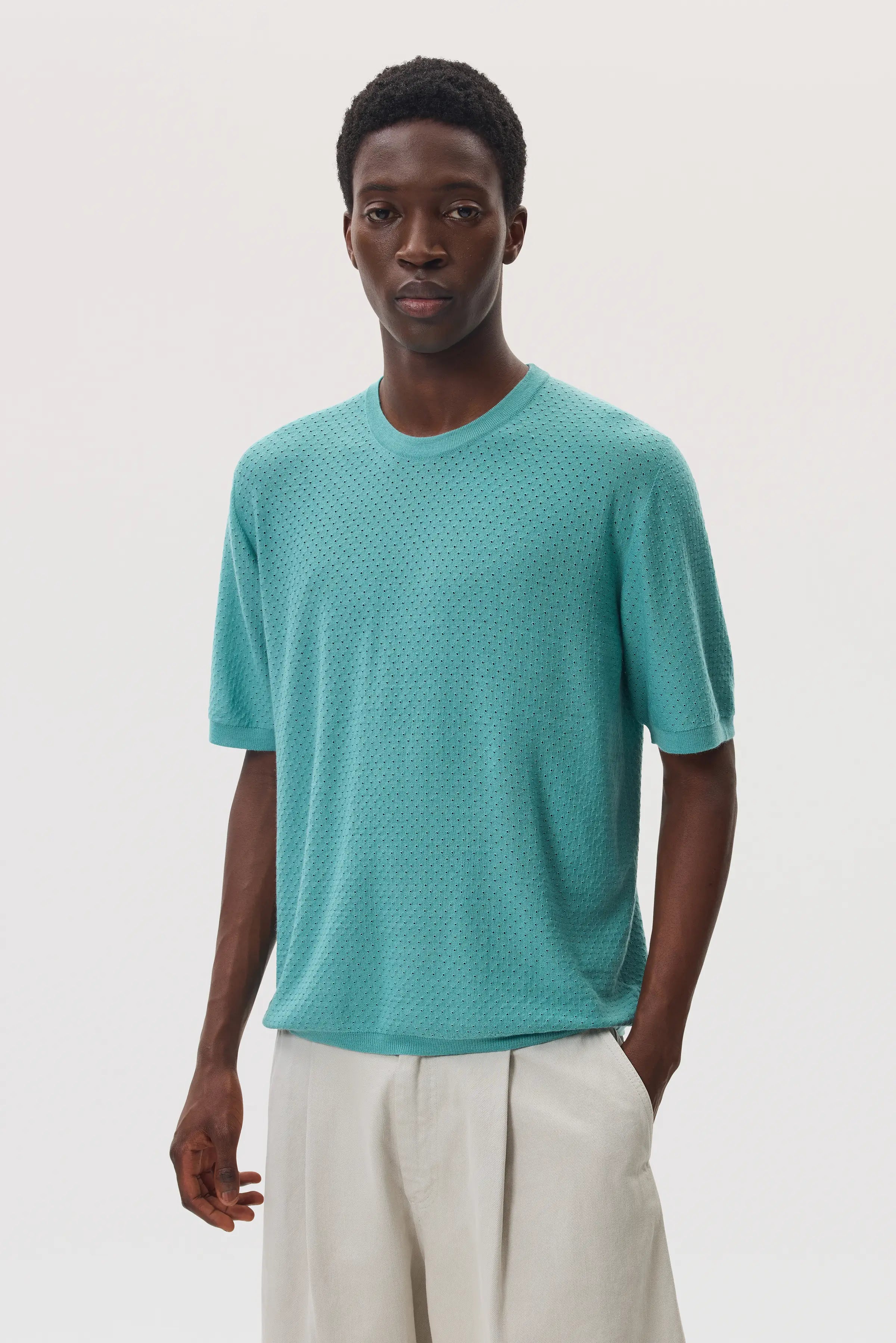 Superfine Merino Mesh Green T-Shirt