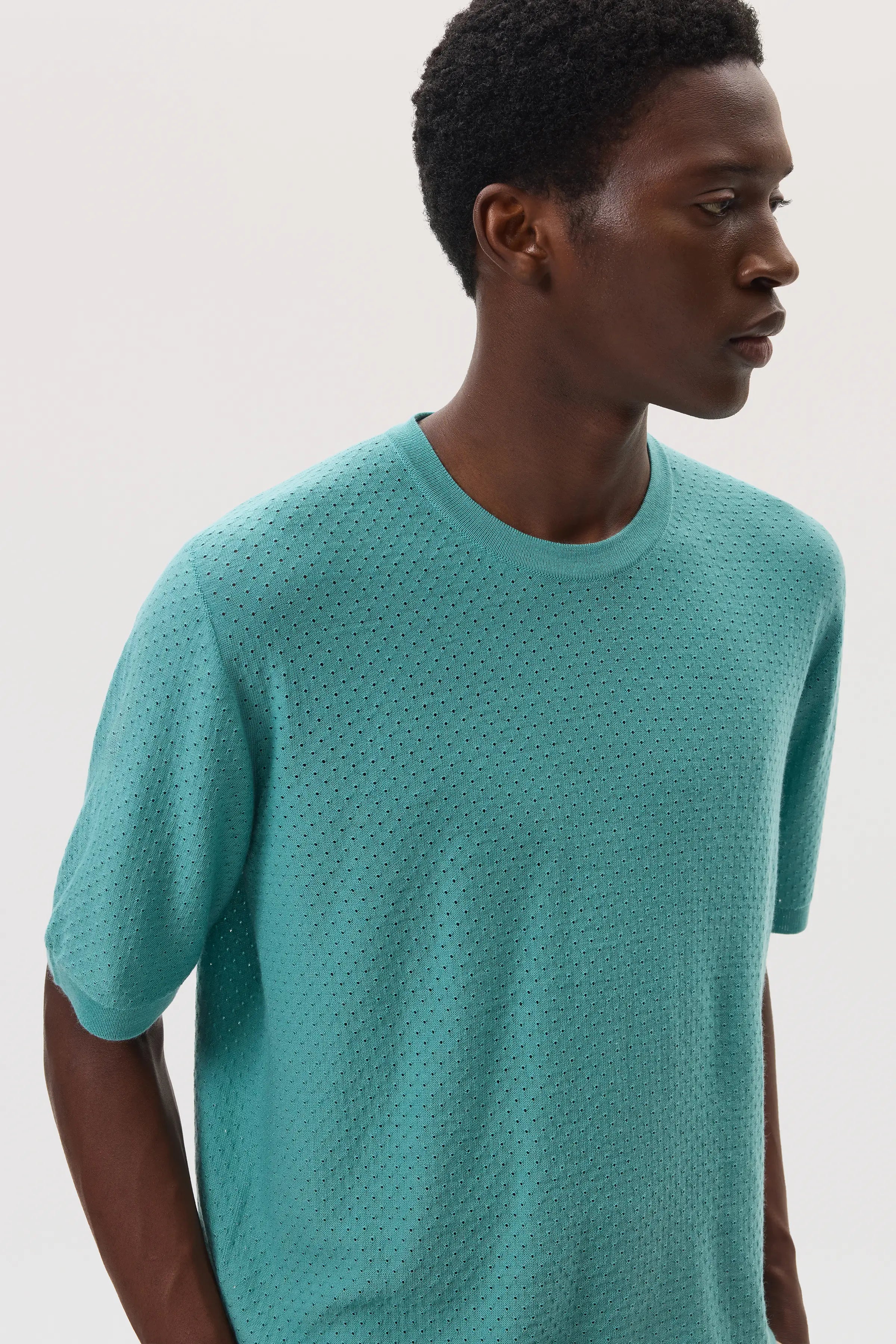 Superfine Merino Mesh Green T-Shirt