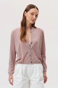 Superfine Merino Pointelle Argyle Cardigan