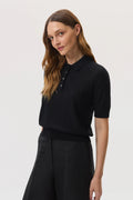 Superfine Merino Pointelle Argyle Polo Shirt