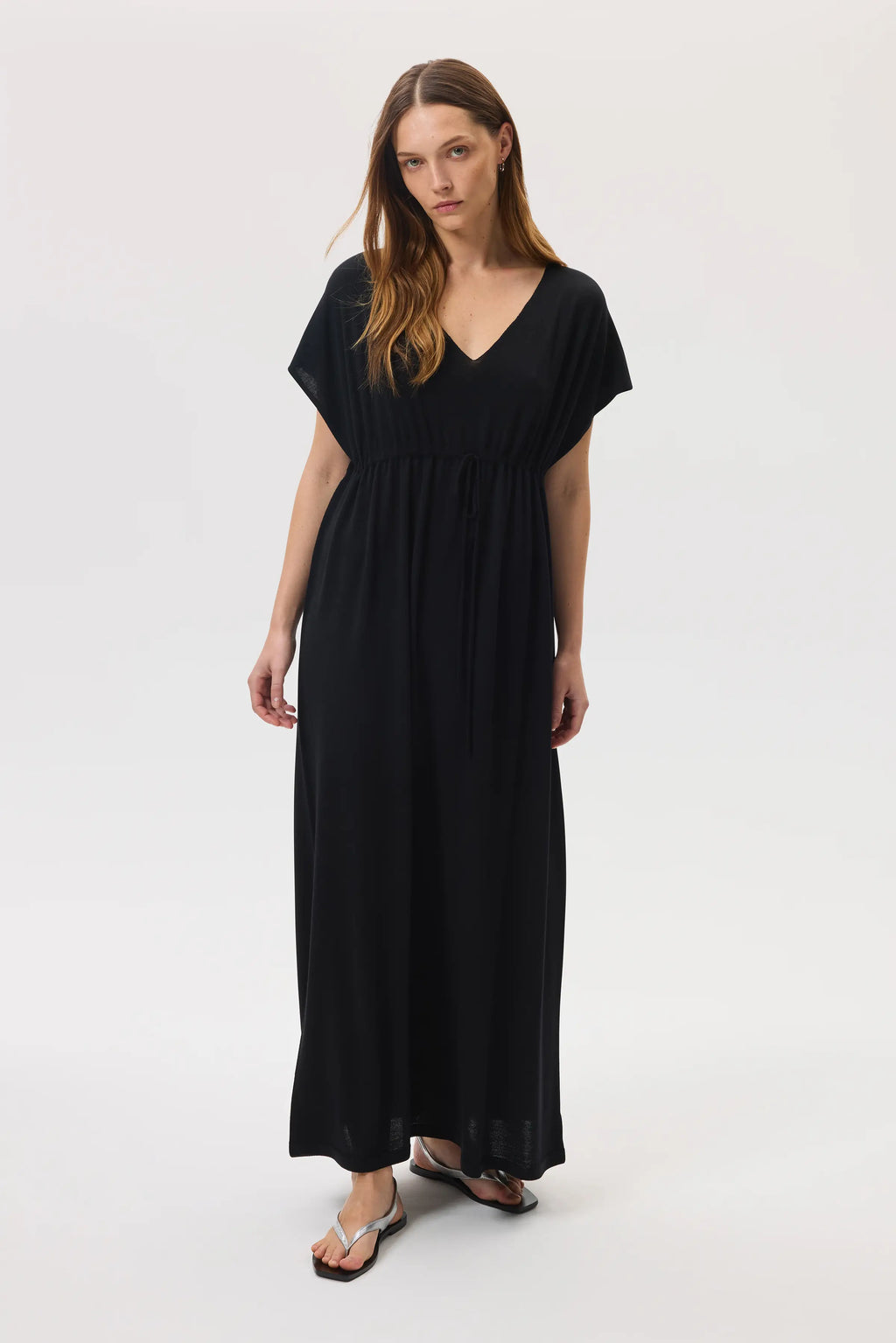 Superfine Merino Black Maxi Dress