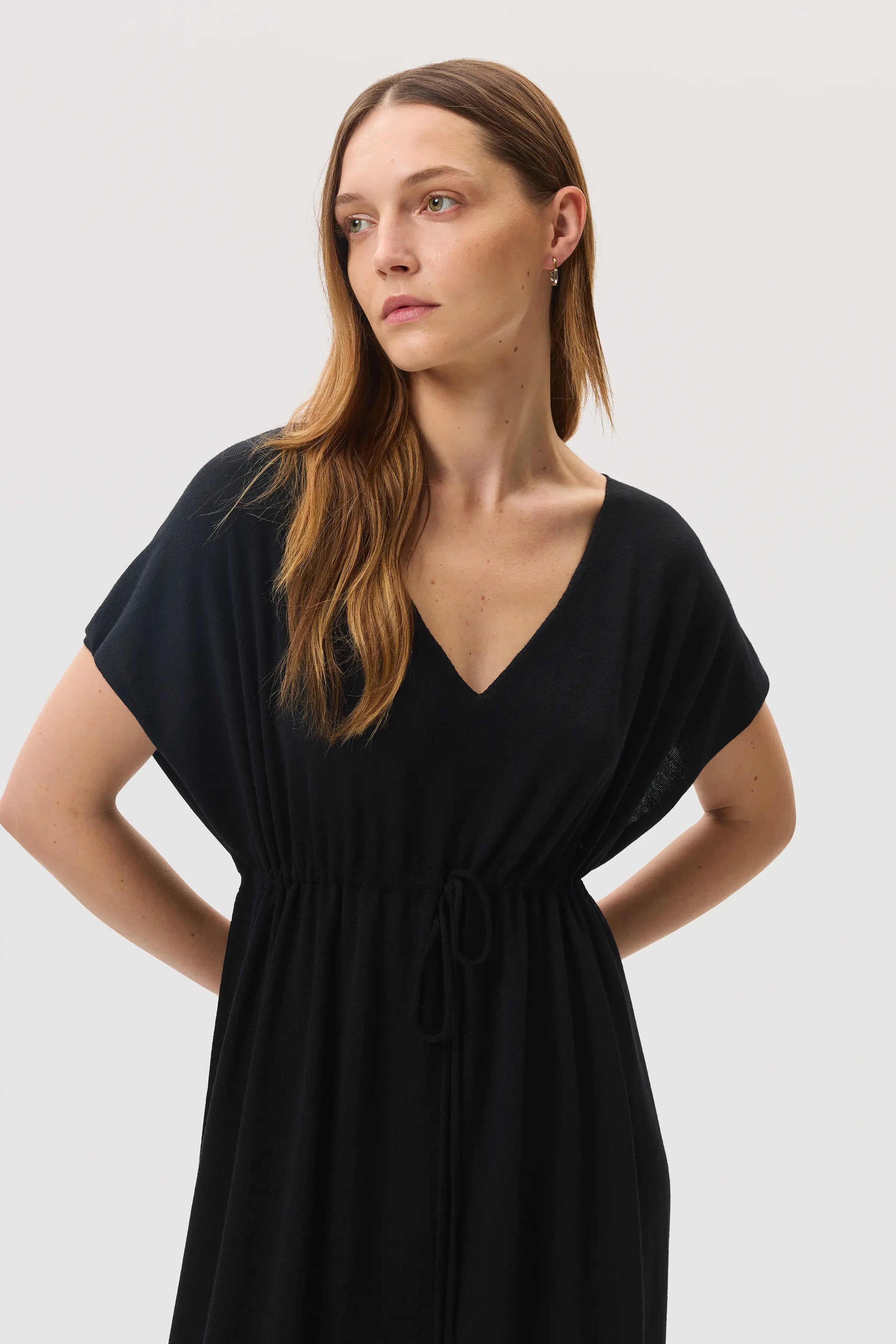 Superfine Merino Black Maxi Dress