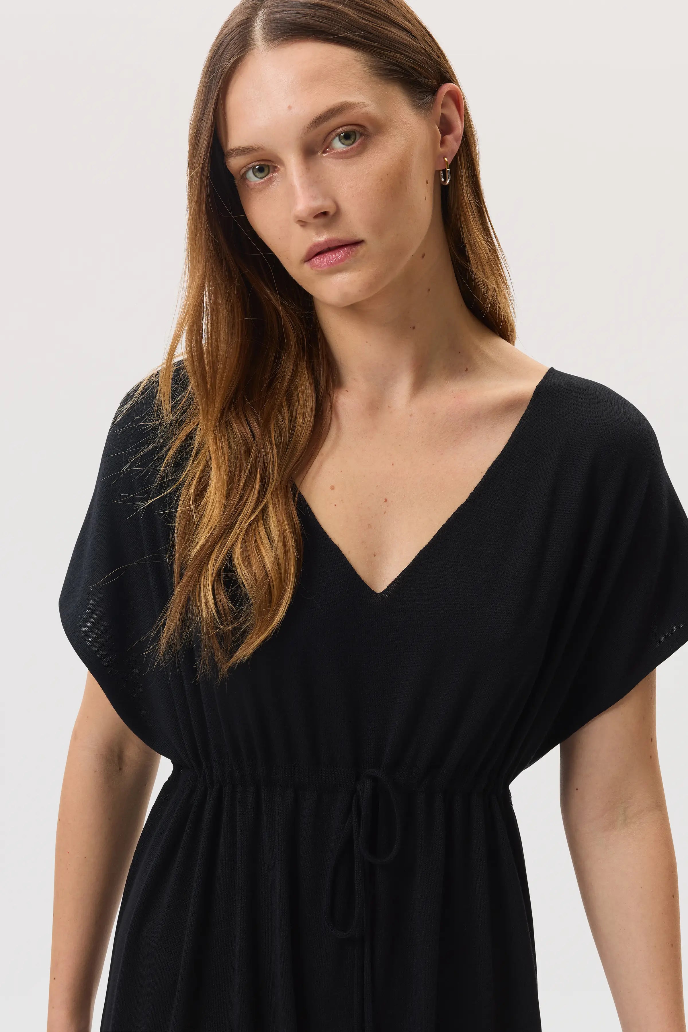 Superfine Merino Black Maxi Dress