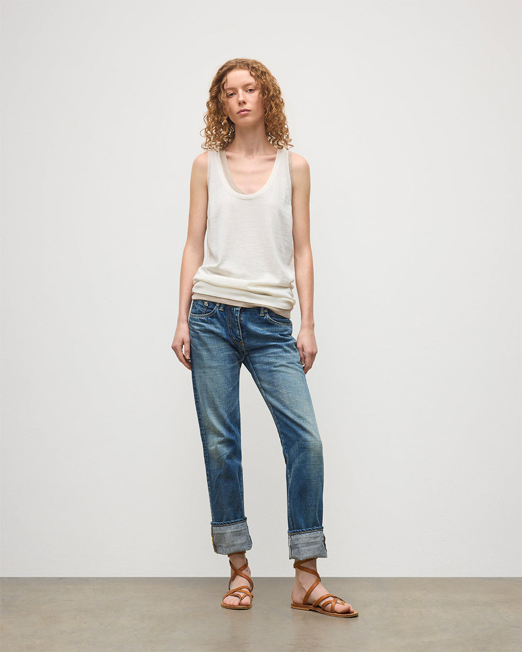 Greer White Merino Vest