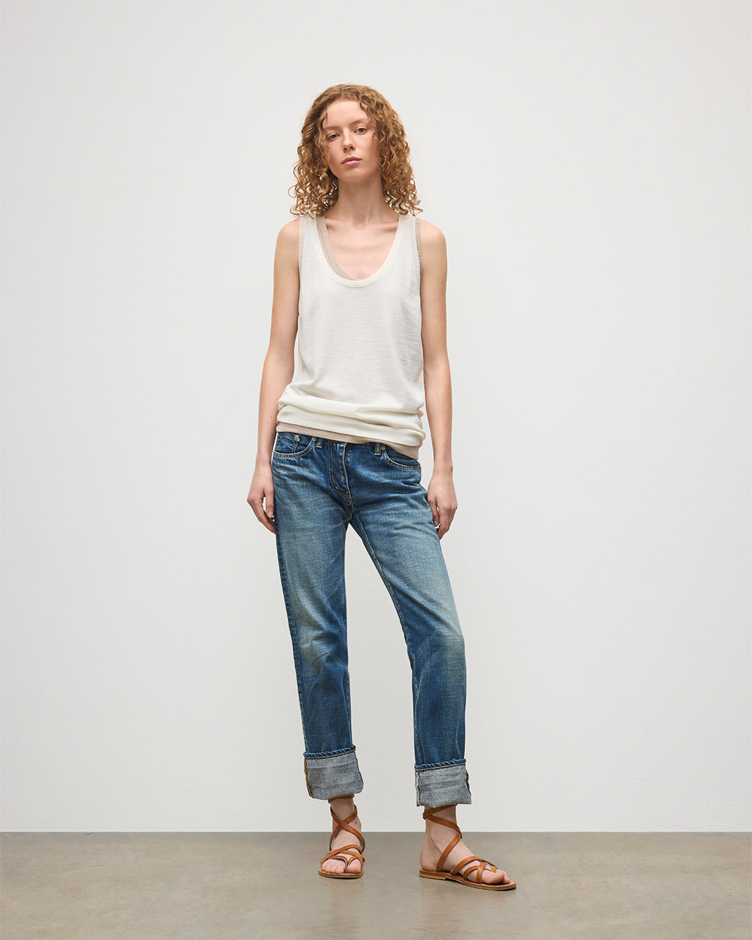 Greer White Merino Vest