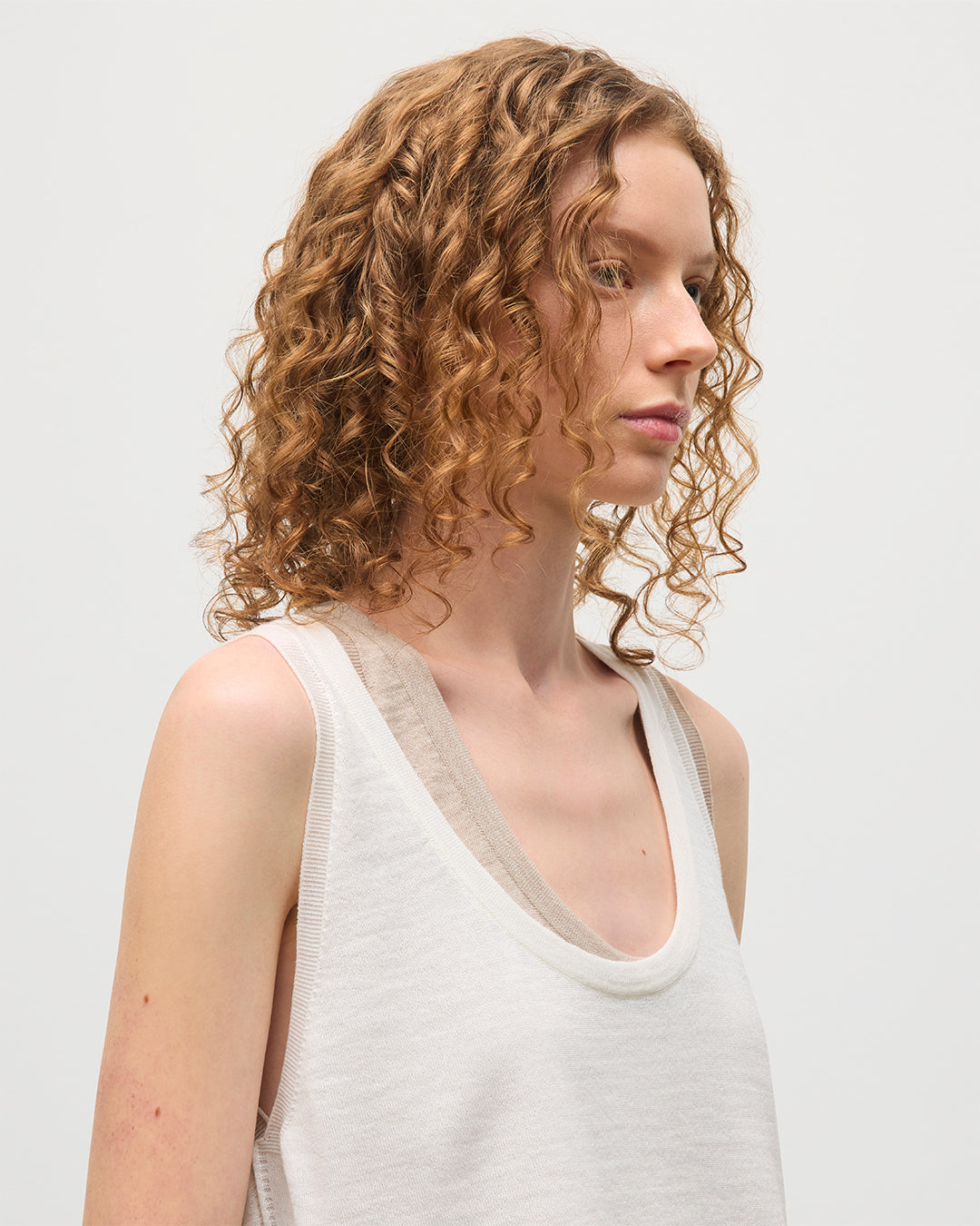 Greer White Merino Vest