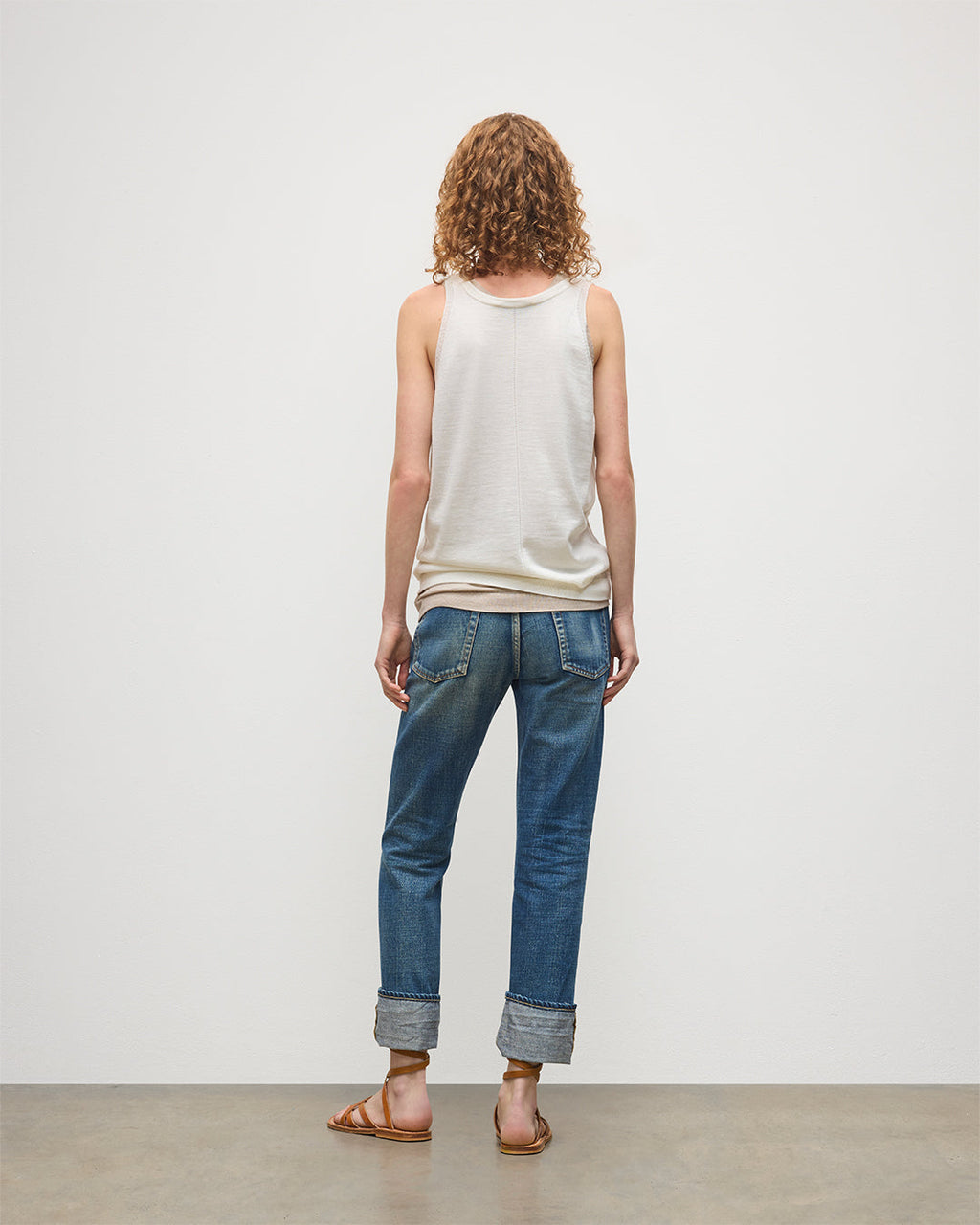 Greer White Merino Vest
