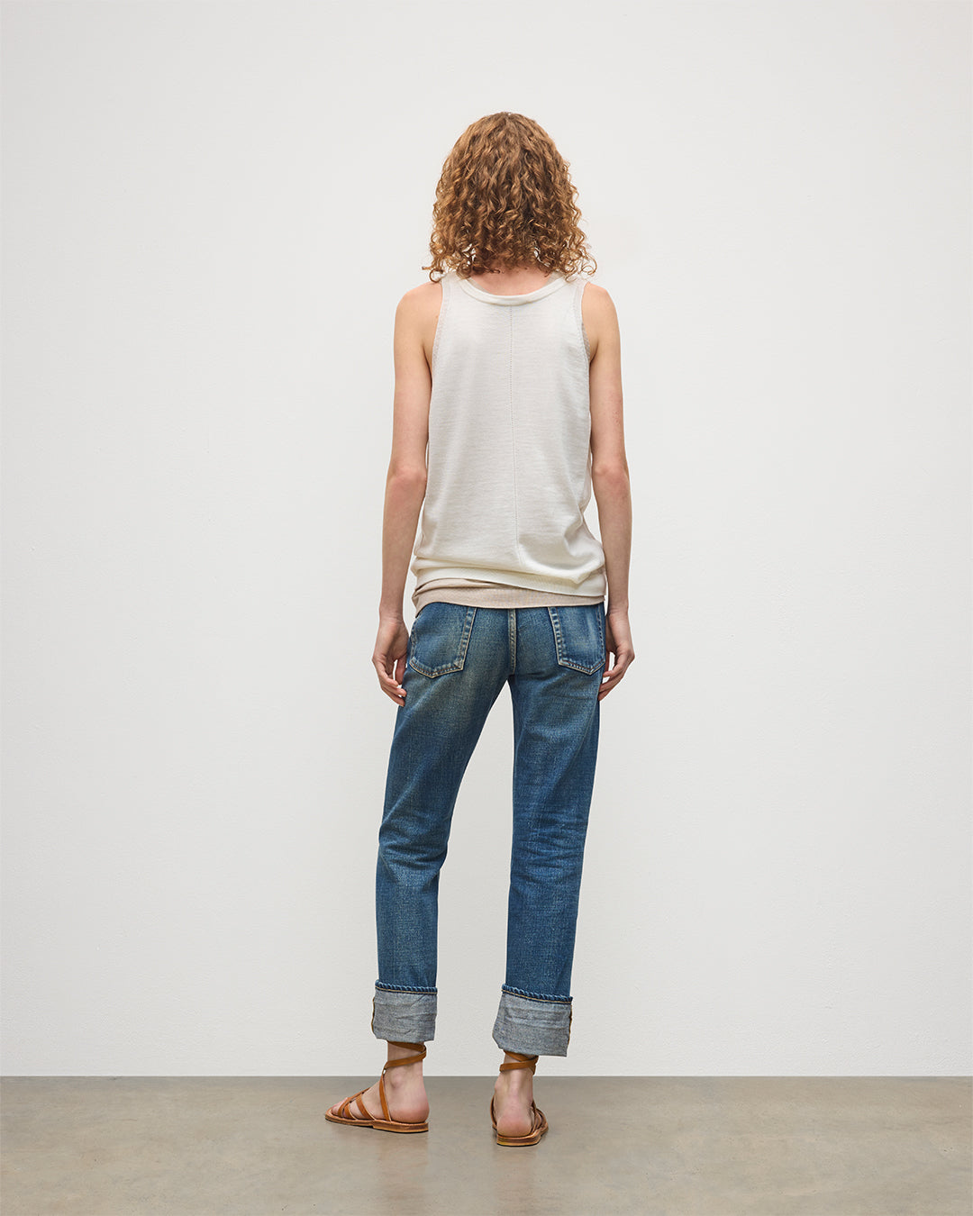 Greer White Merino Vest