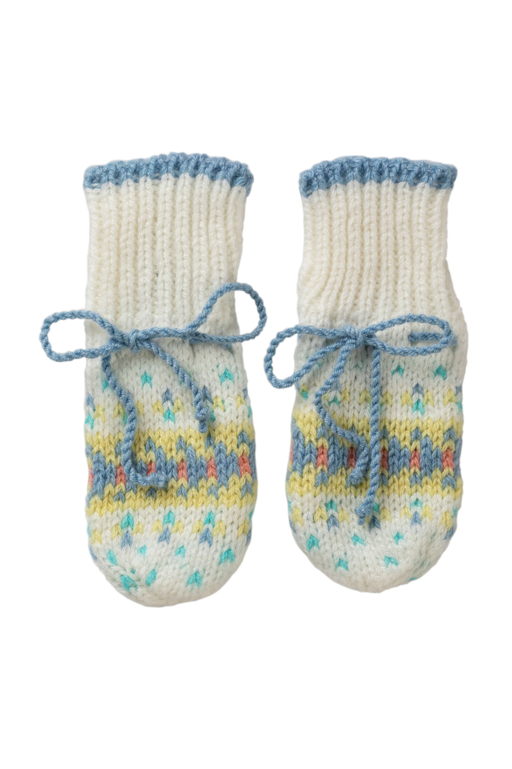 Blue Cashmere Fairisle Baby Mittens