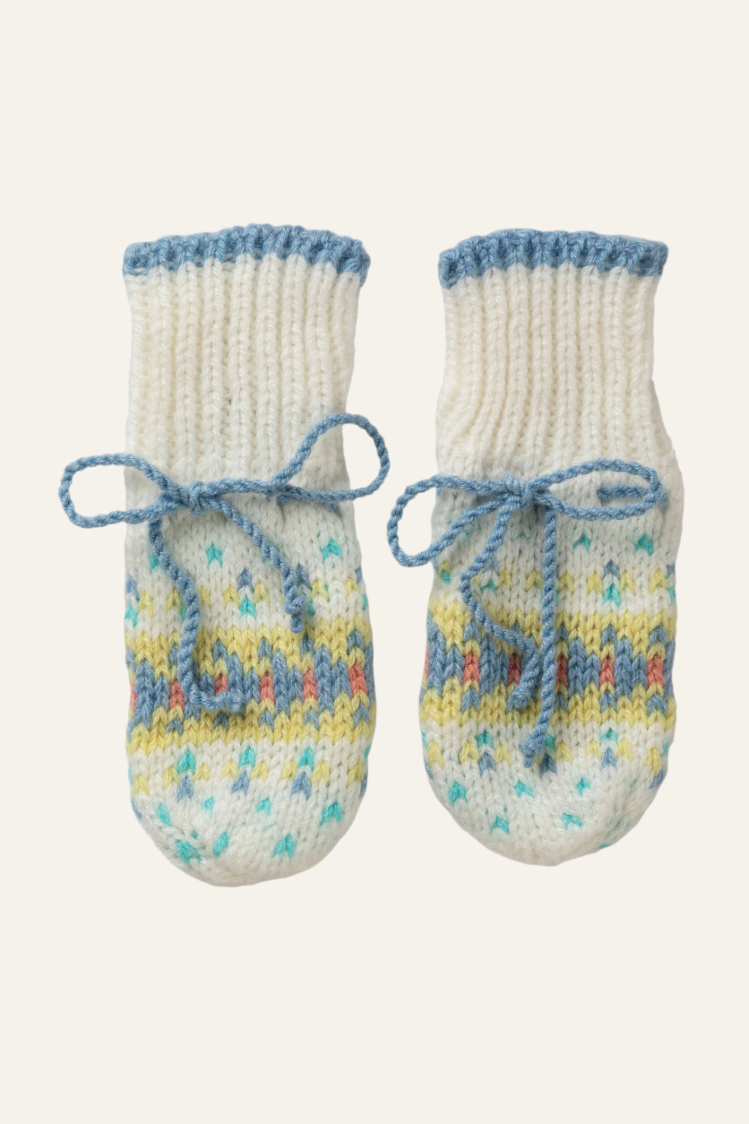 Blue Cashmere Fairisle Baby Mittens