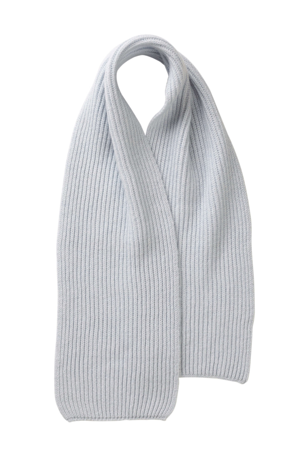 Children's Cashmere Light Blue Ribbed Scarf