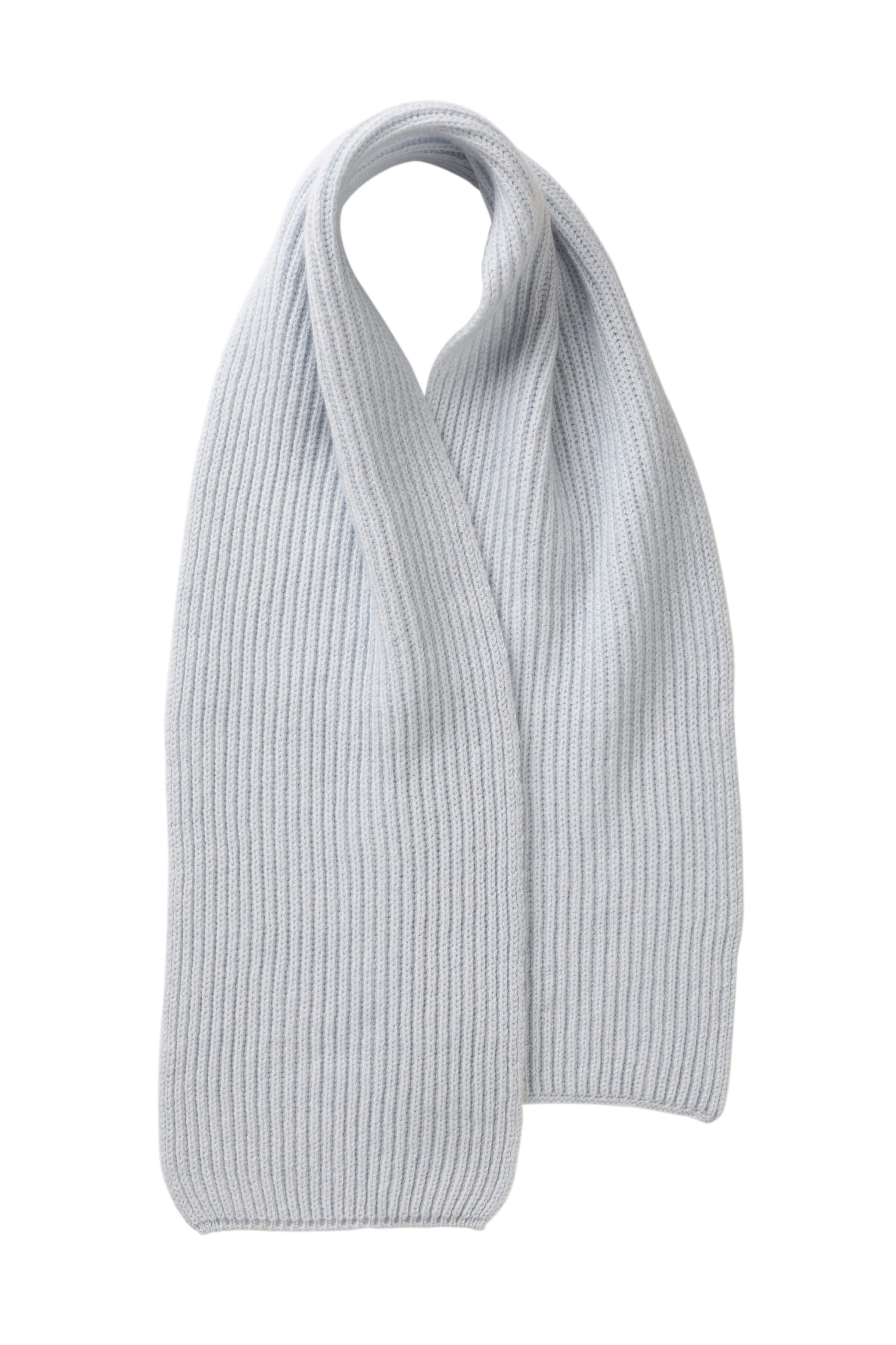 Children's Cashmere Light Blue Ribbed Scarf